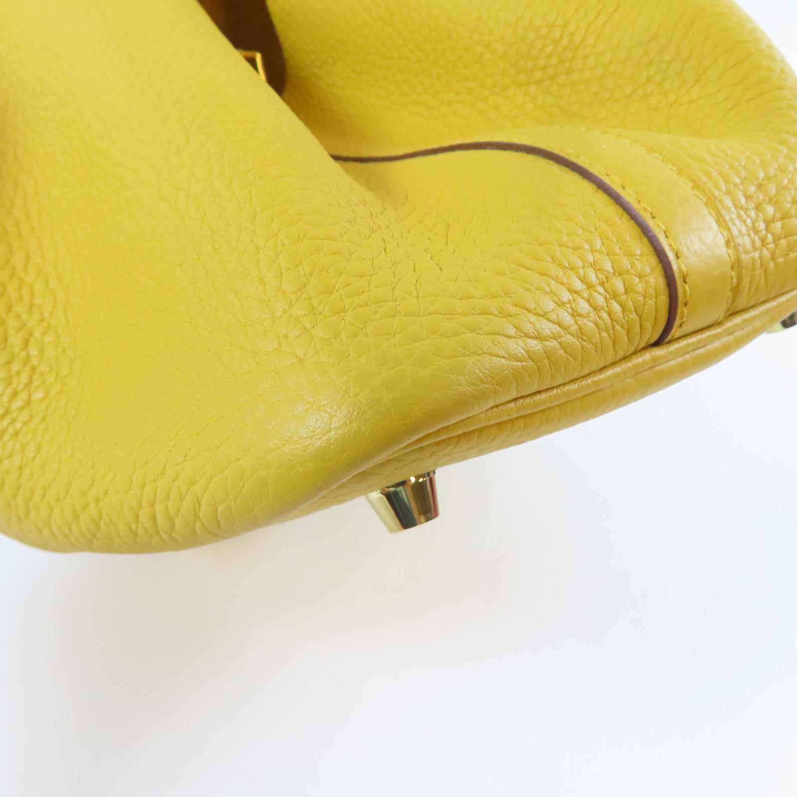 HERMES 【激減優惠】Taurillon Clemence皮革Picotin PM Tote Bag 金扣手挽袋Jaune Ambre