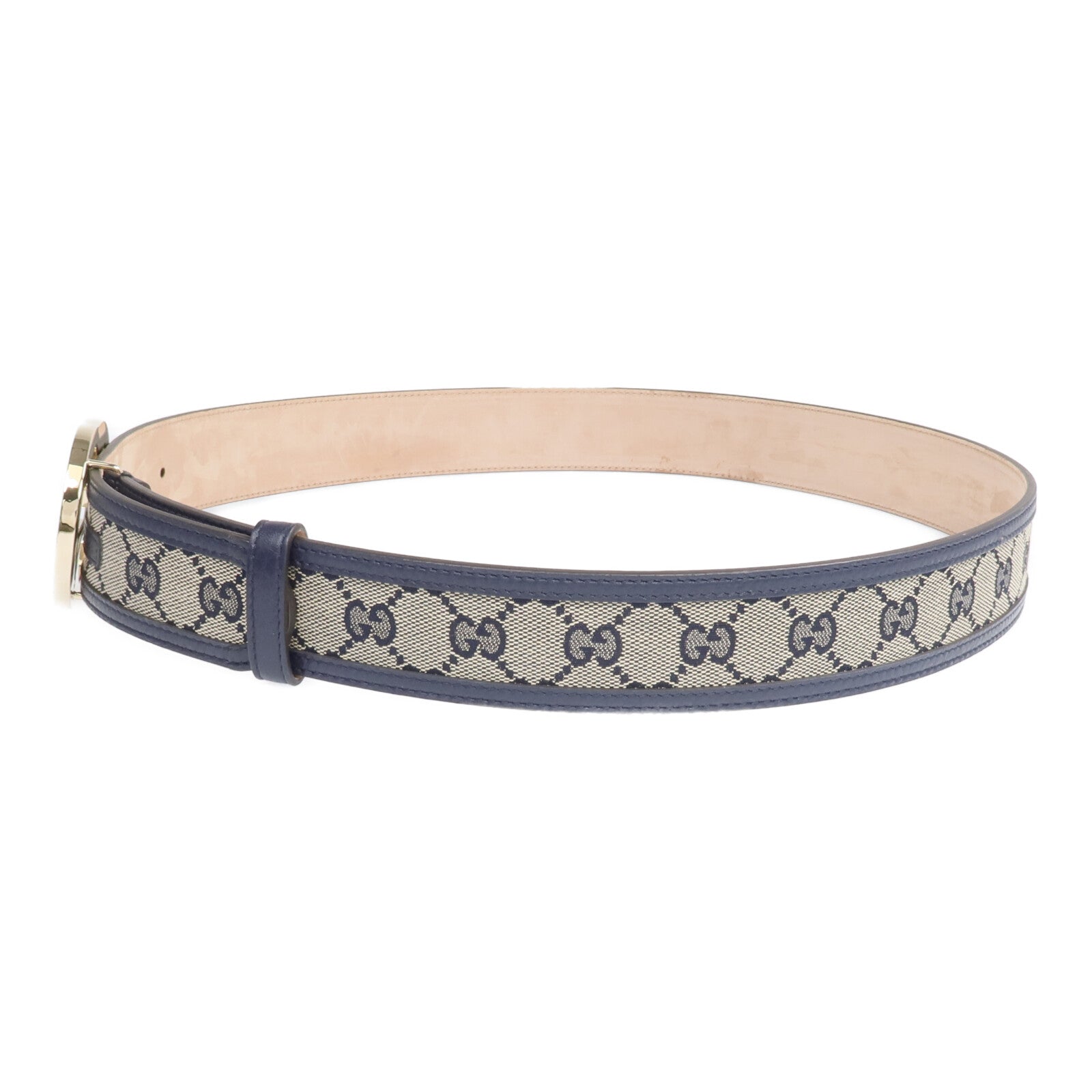GUCCI 皮革/帆布Belt金扣皮帶