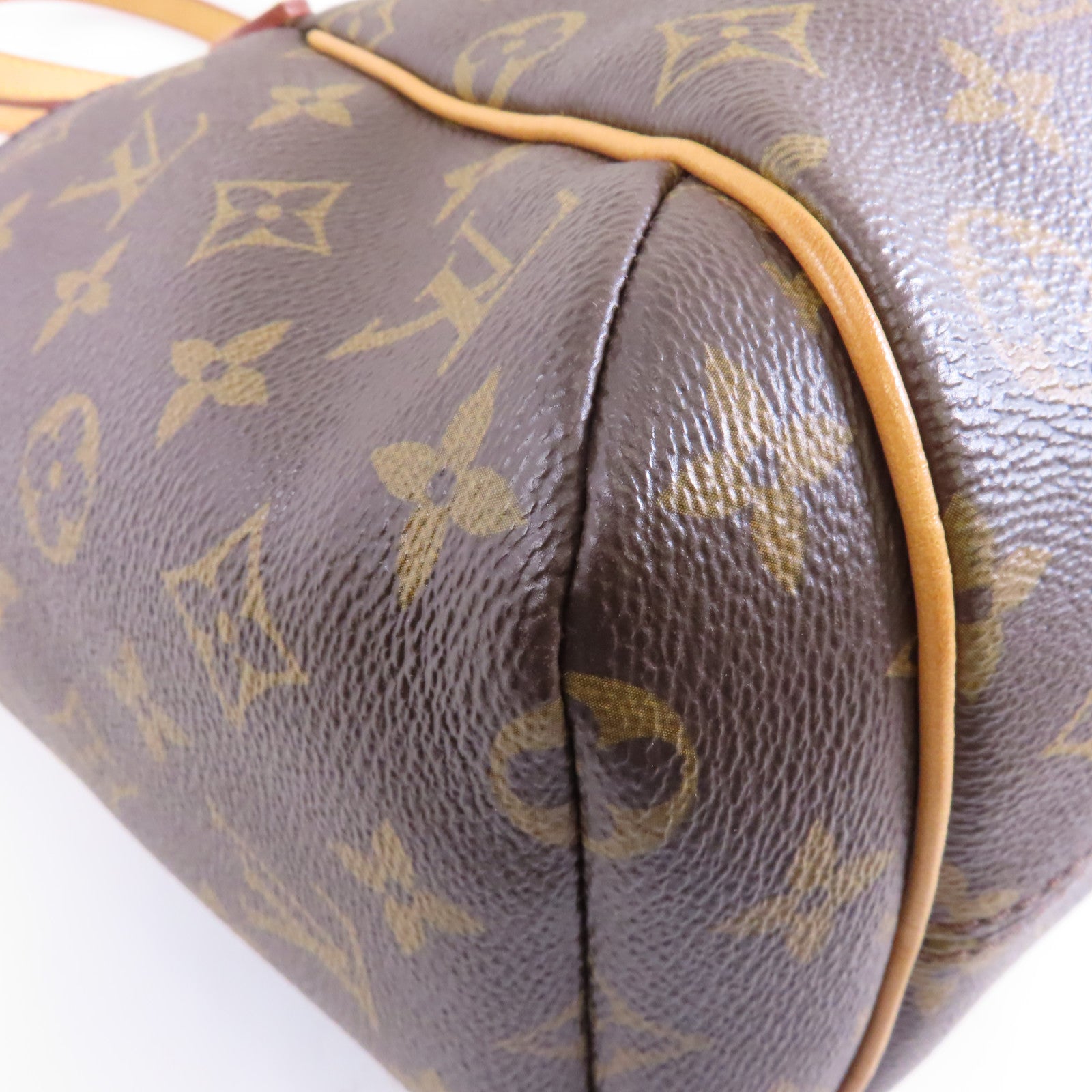 LOUIS VUITTON Monogram Totally PM金扣手挽袋棕色
