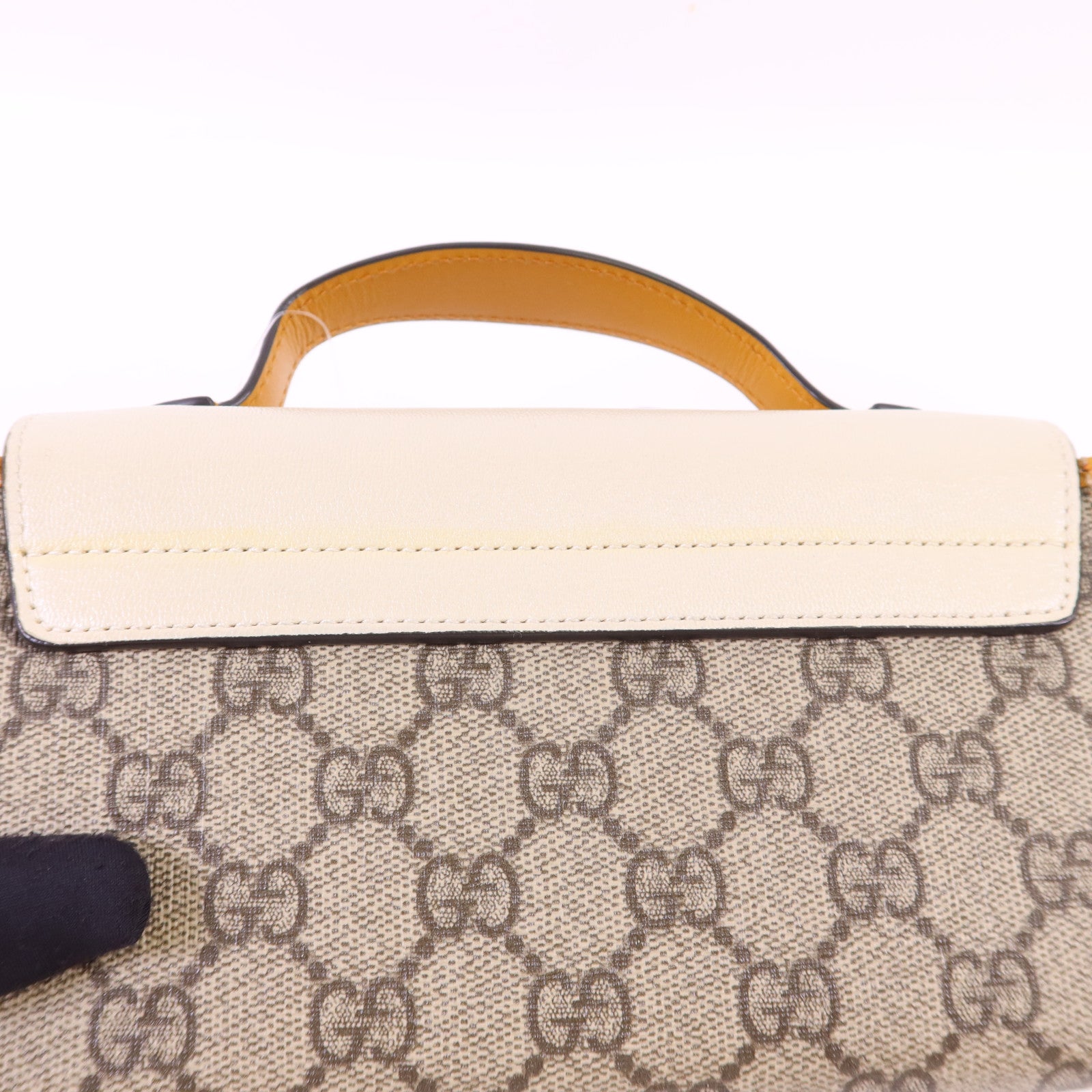 GUCCI 塗層帆布GG Supreme Mini Padlock Bag金扣手挽肩背兩用袋