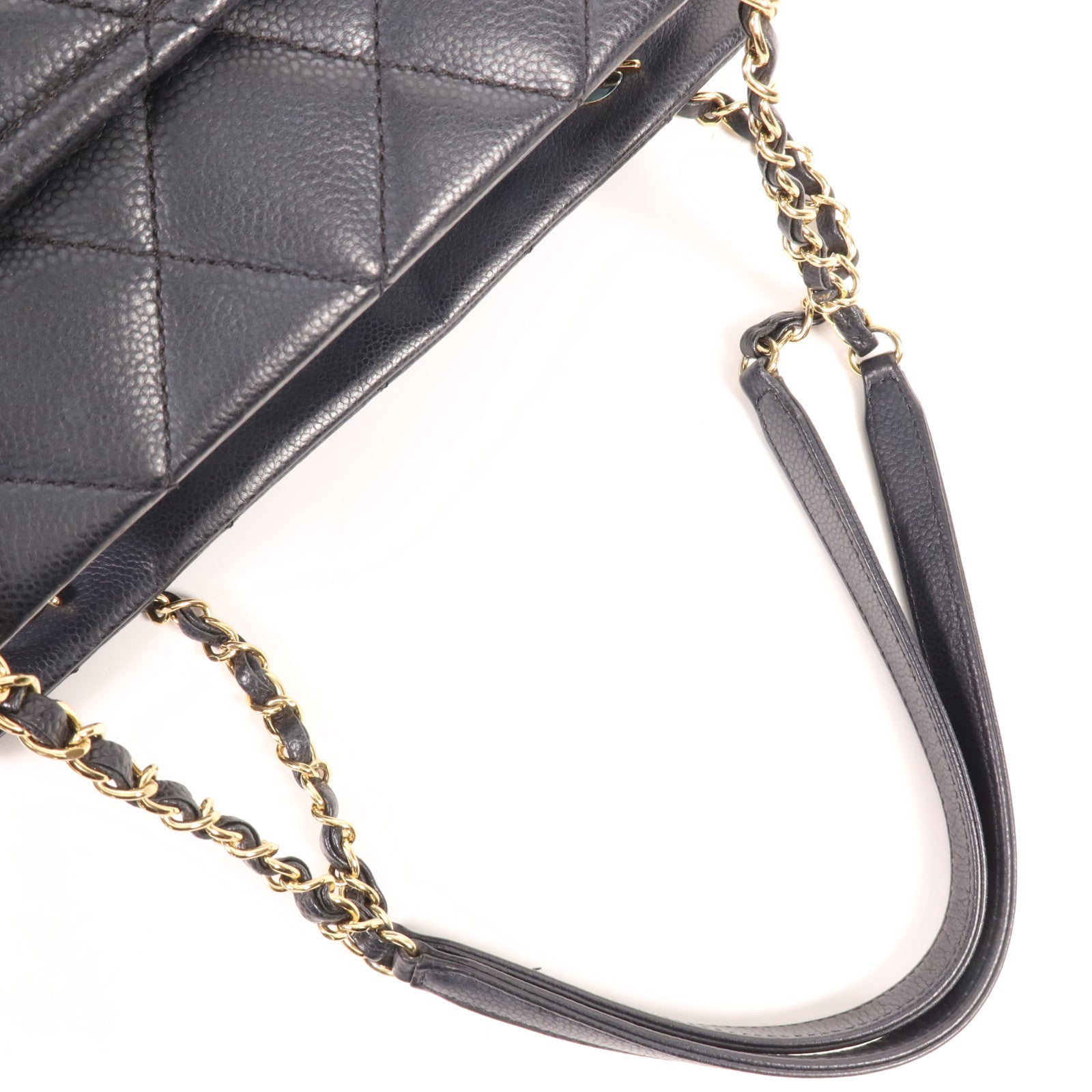 CHANEL 牛皮皮革Tote Bag金扣肩背袋