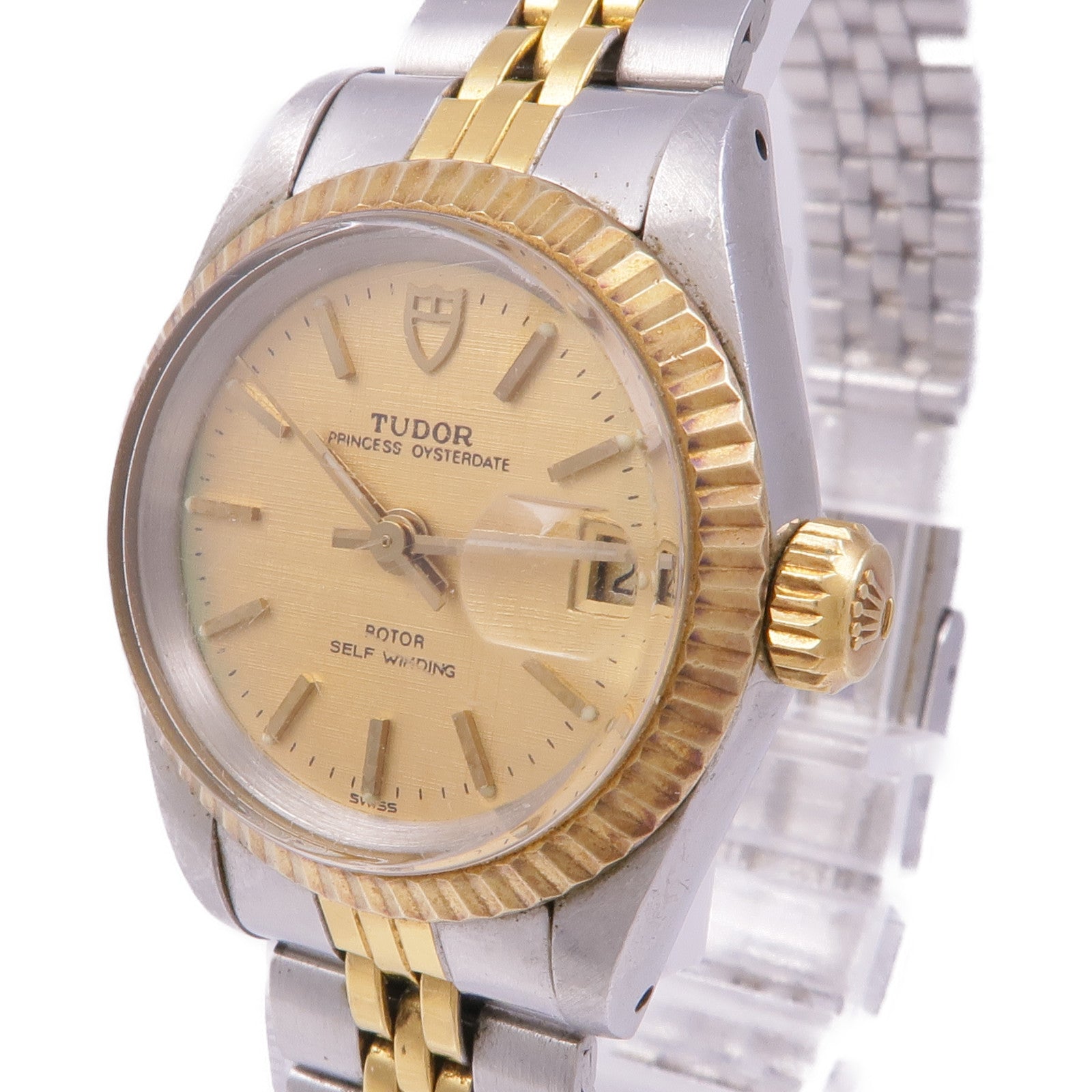 TUDOR Prince Oysterdate 92413 Automatic Watch 18K Yellow Gold Stainless Steel