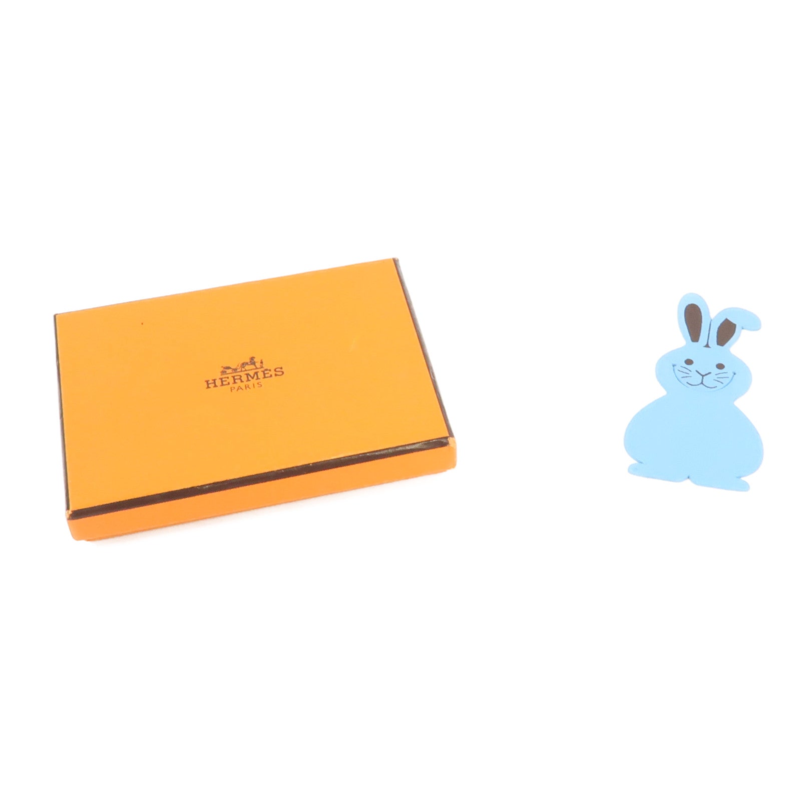 HERMES Chevre皮革Pikabook Rabbit Bookmark書籤糖果藍色