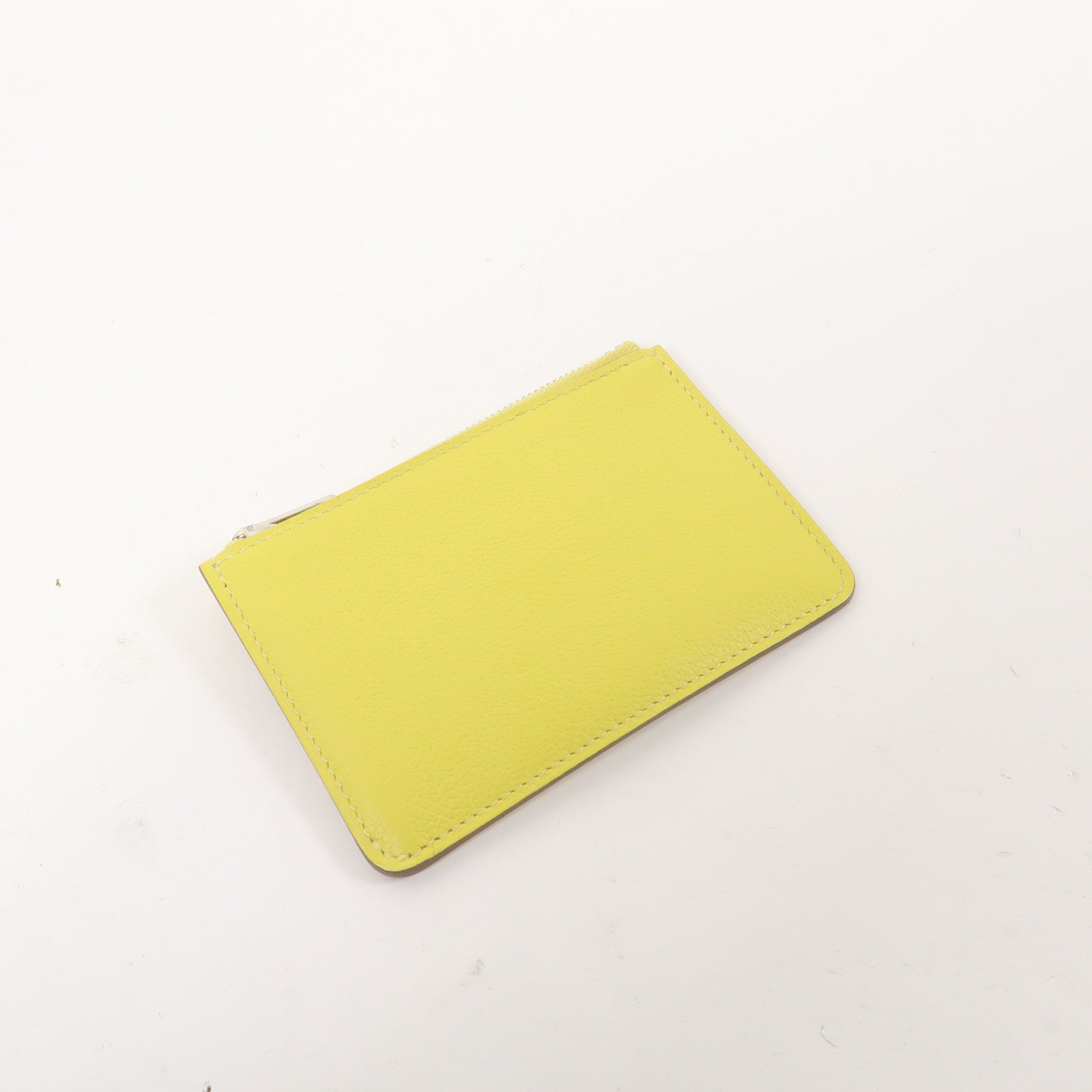 HERMES 【激減優惠】Evercolor皮革Roulis Slim Wallet銀扣錢包淺啡色/黃色