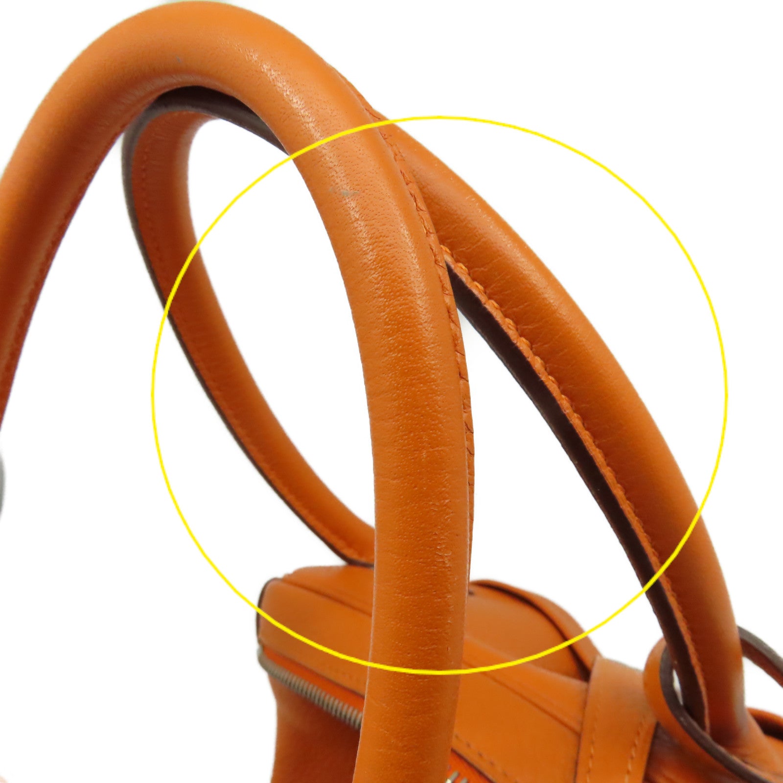 HERMES 【激減優惠】Clemence皮革Lindy 34 Shoulder Bag銀扣手挽肩背兩用袋Orange/橙色