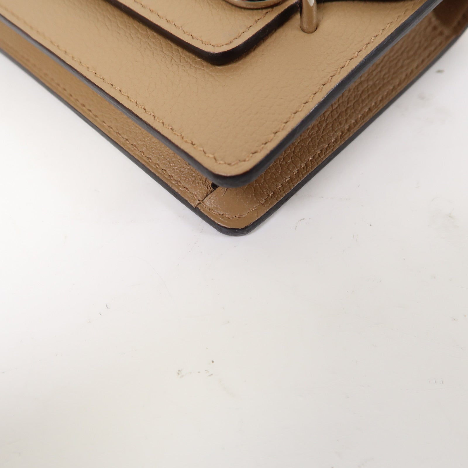 HERMES 【激減優惠】Evercolor皮革Roulis Slim Wallet銀扣錢包淺啡色/黃色