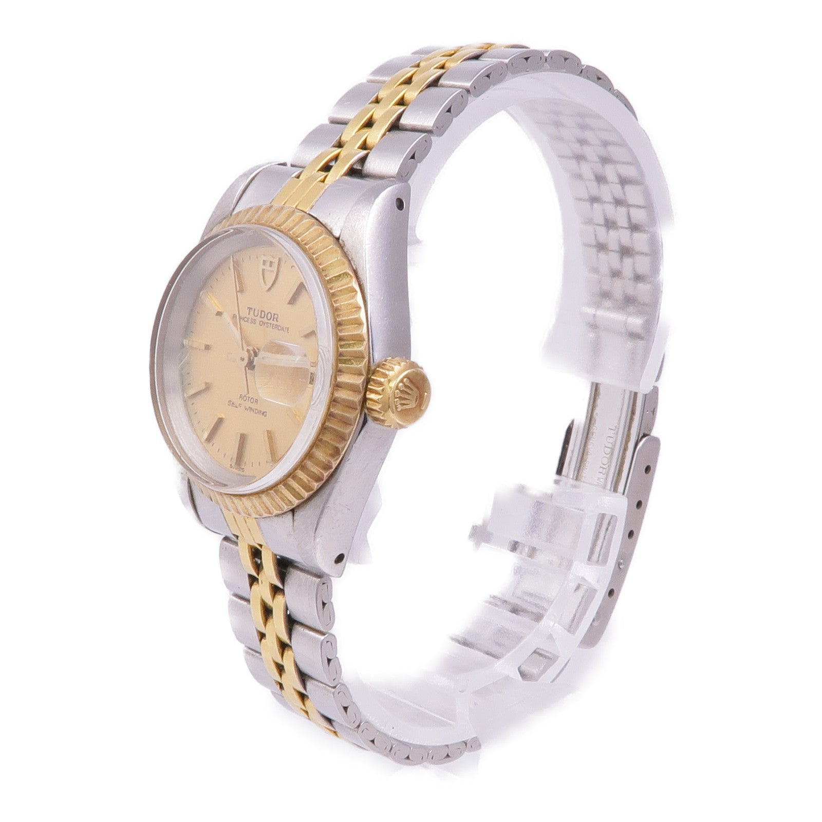 TUDOR Prince Oysterdate 92413 Automatic Watch 18K Yellow Gold Stainless Steel