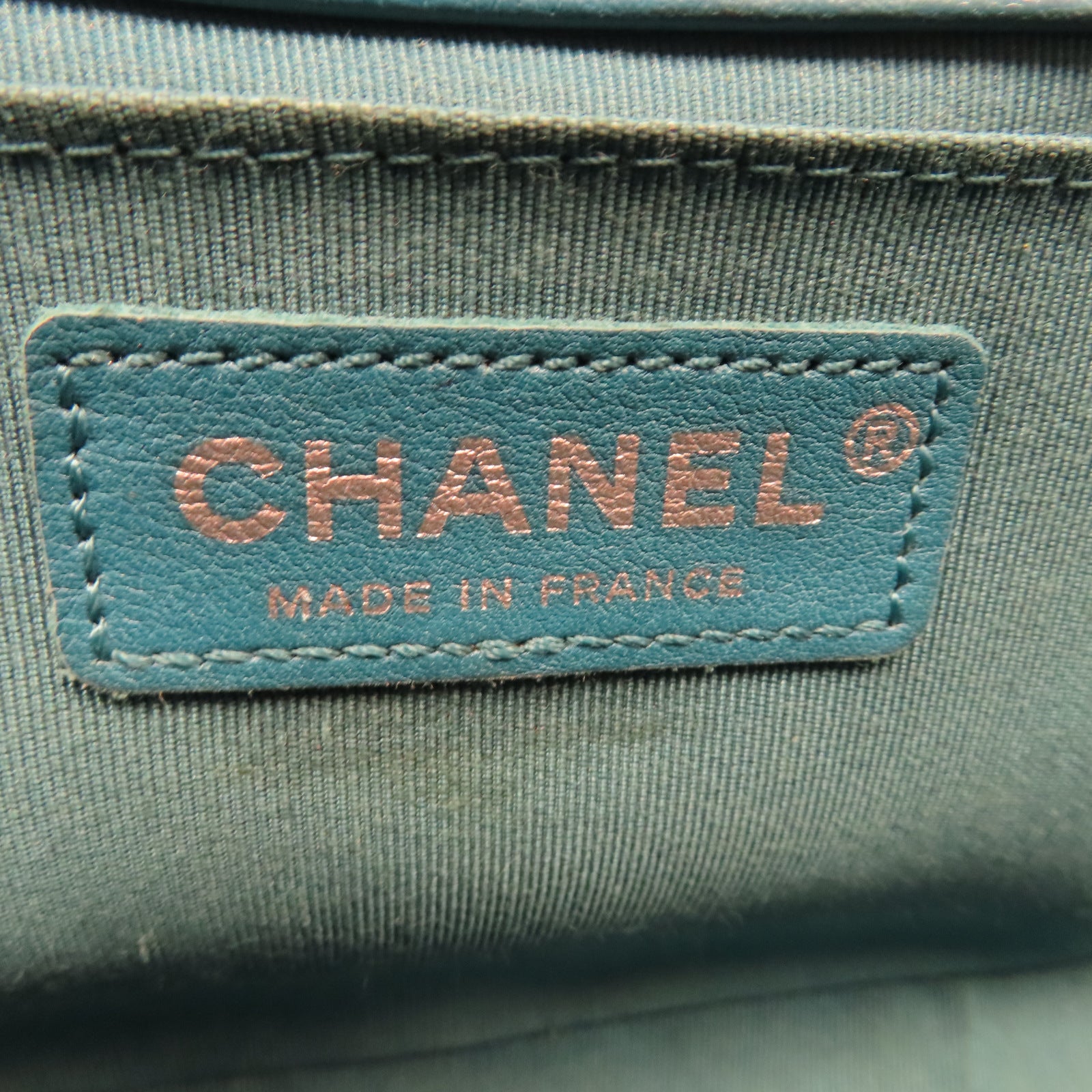 CHANEL 【激減優惠】菱格羊皮皮革Boy 25cm銀扣鏈帶肩背袋藍色