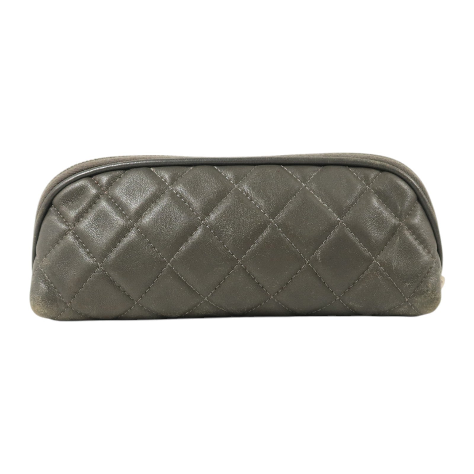 CHANEL 羊皮皮革Cosmetic Pouch銀扣手拿包