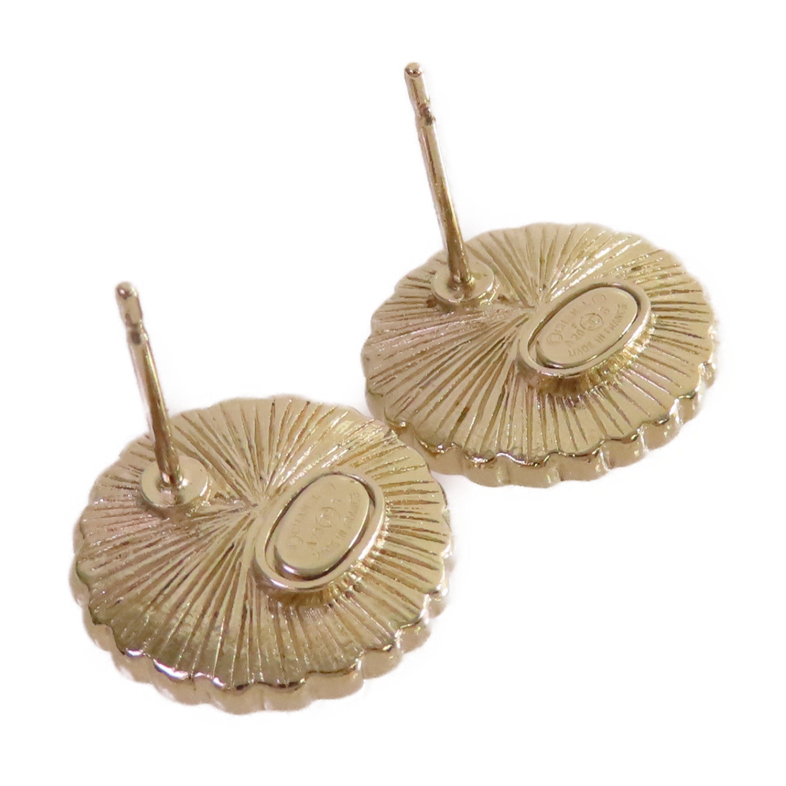 CHANEL 仿珍珠/金屬CC Earrings耳環珍珠色/金色