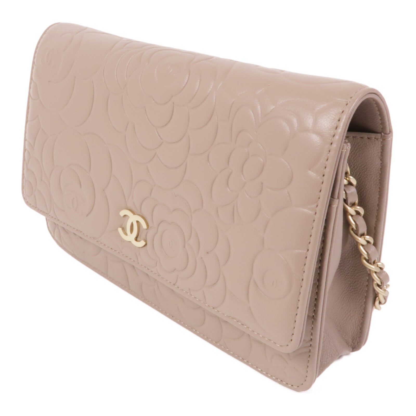 CHANEL 羊皮皮革WOC Chain Shoulder Bag金扣鏈帶肩背袋