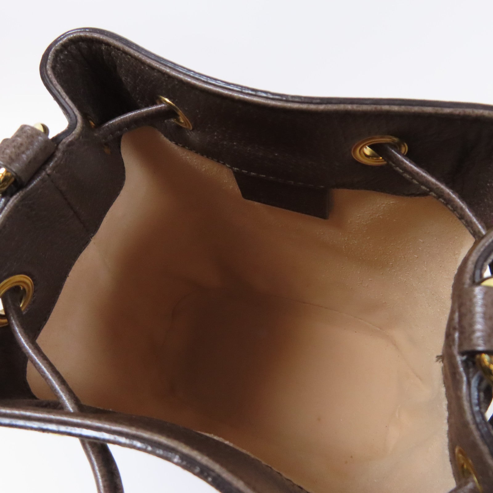 GUCCI 塗層帆布Ophidia Bucket Bag金扣肩背袋啡色