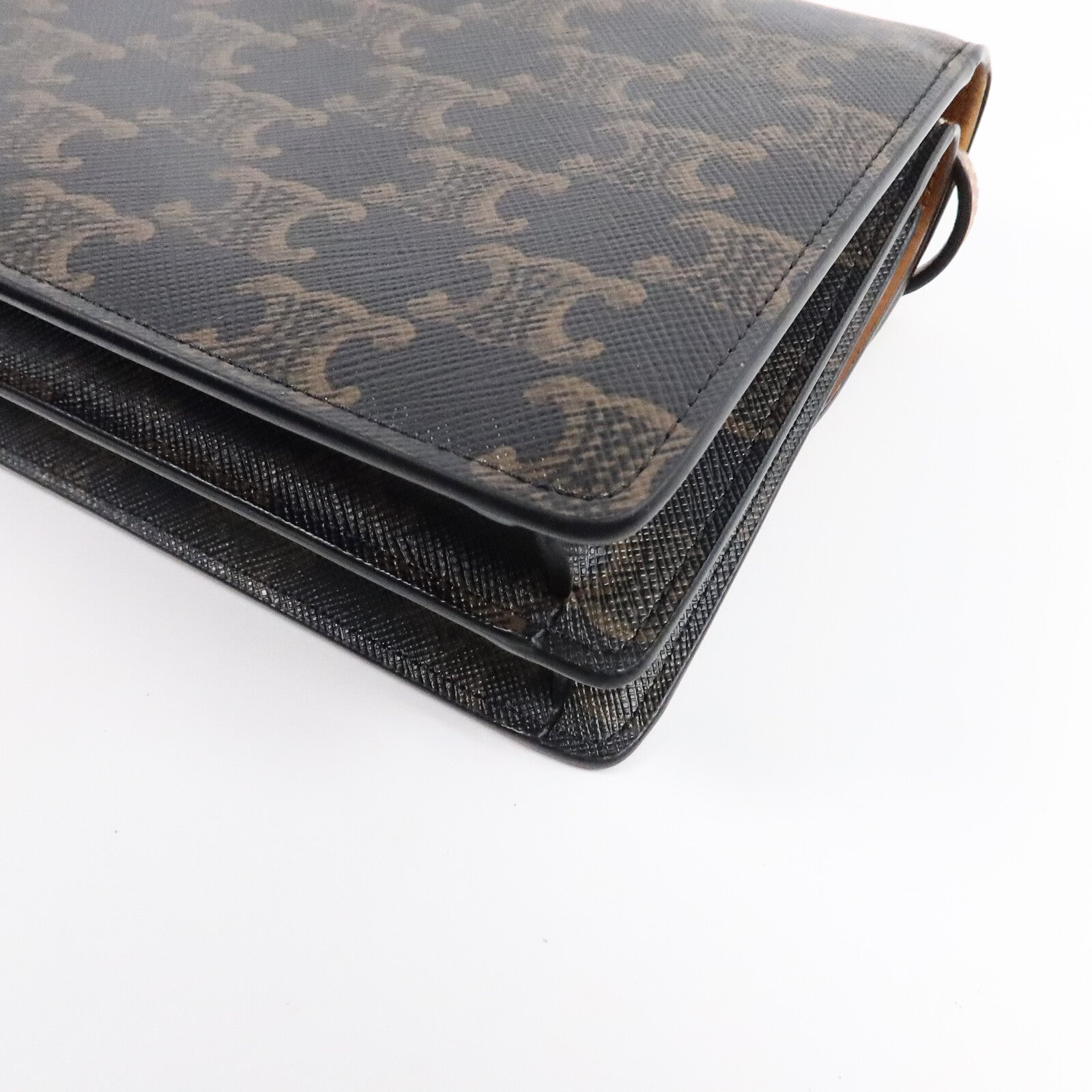 CELINE 塗層帆布Duo Wallet On Strap肩背袋