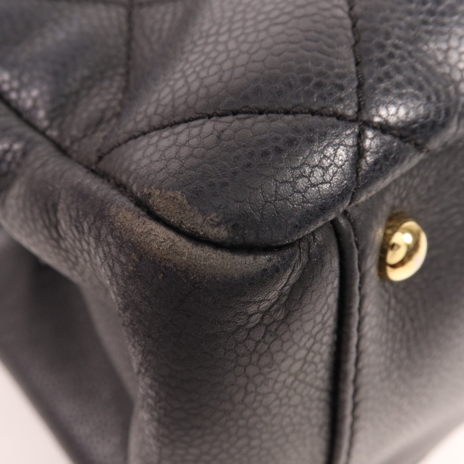 CHANEL 牛皮皮革Tote Bag金扣肩背袋