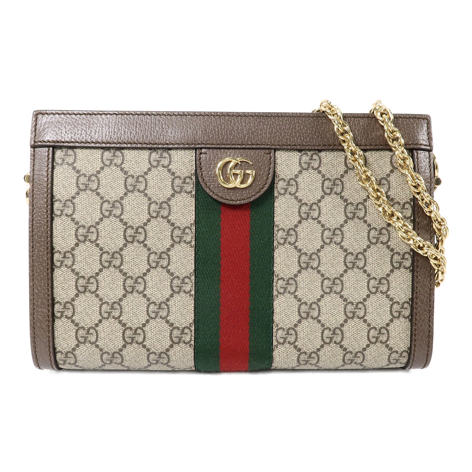 GUCCI 塗層帆布Ophidia GG鏈帶肩背袋