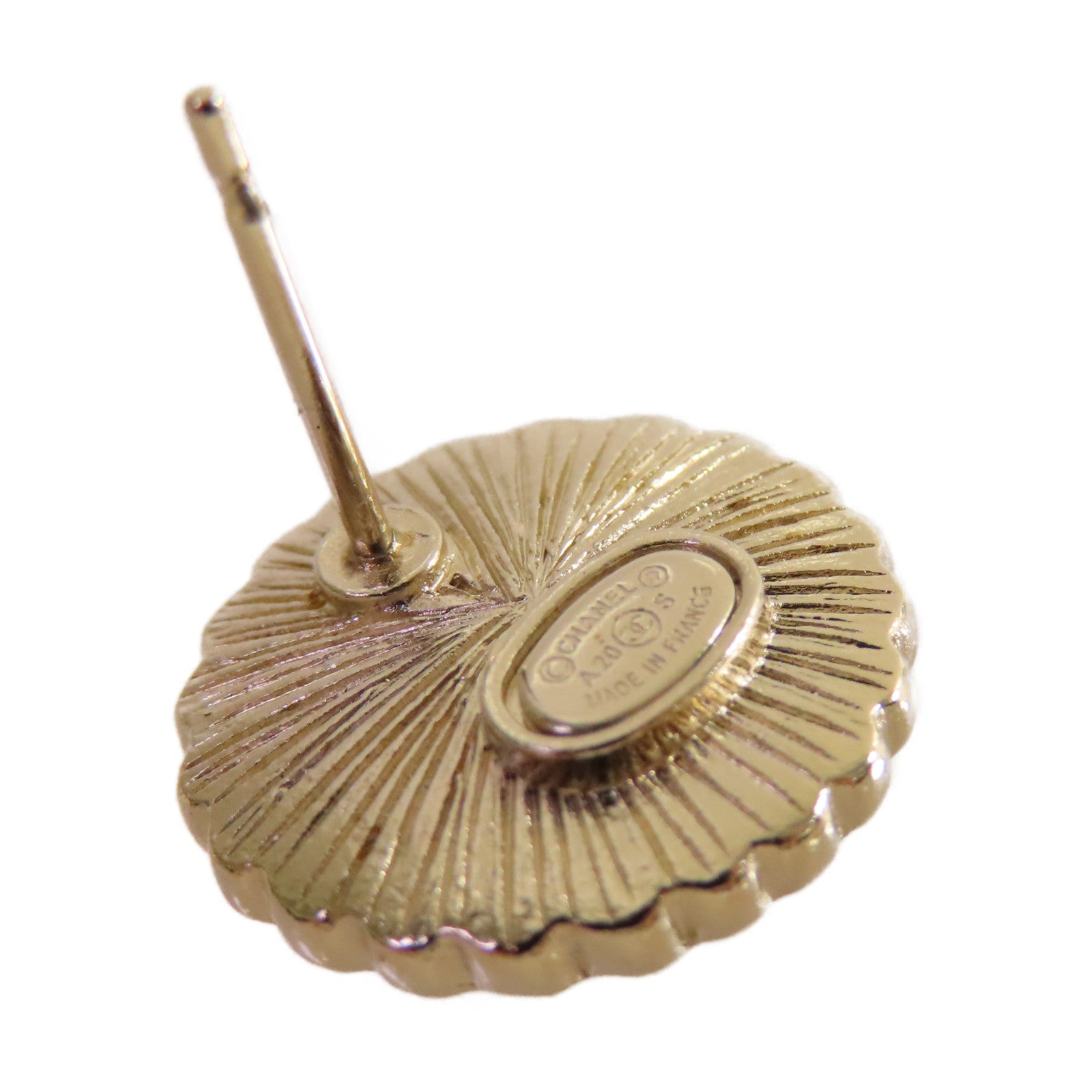 CHANEL 仿珍珠/金屬CC Earrings耳環珍珠色/金色