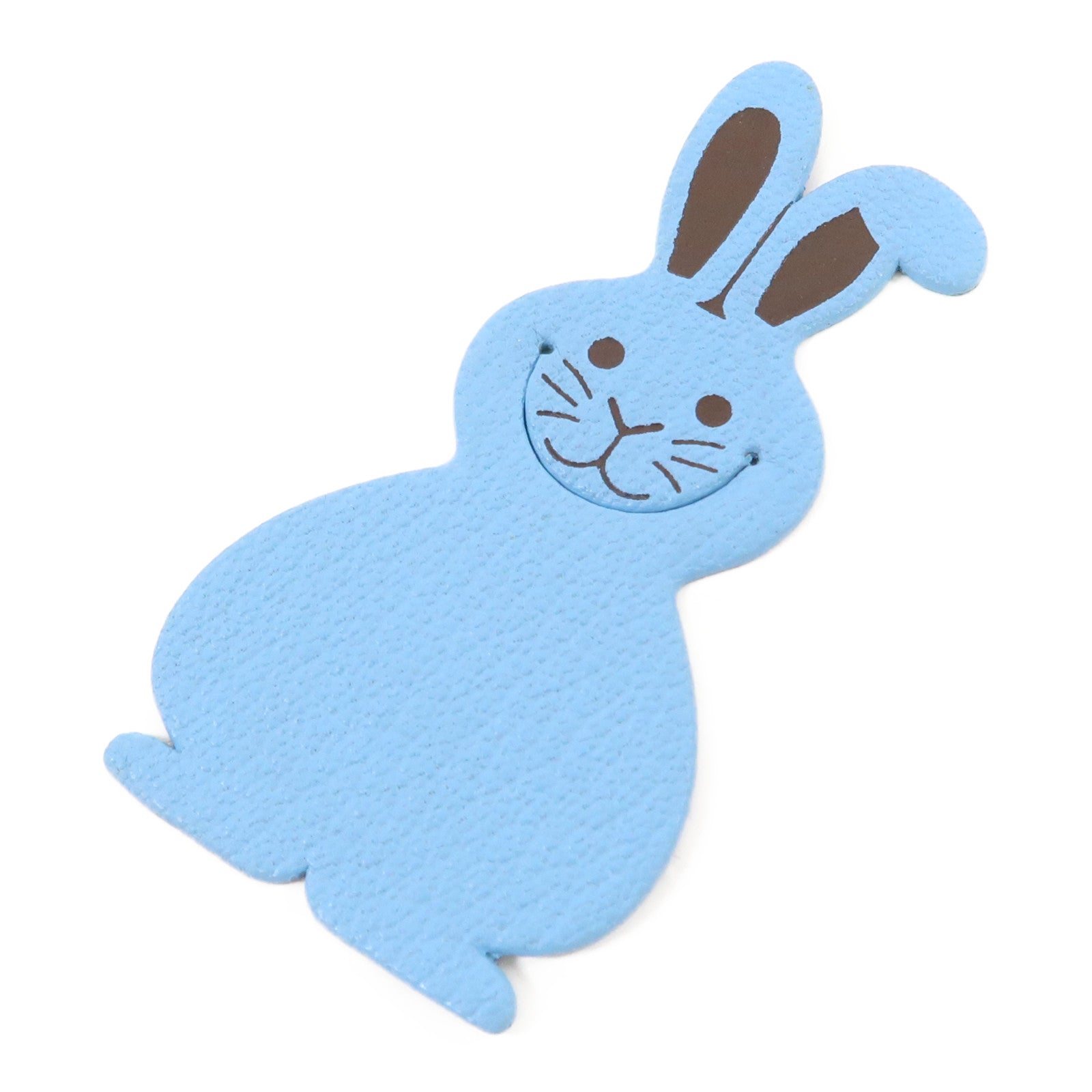 HERMES Chevre皮革Pikabook Rabbit Bookmark書籤糖果藍色