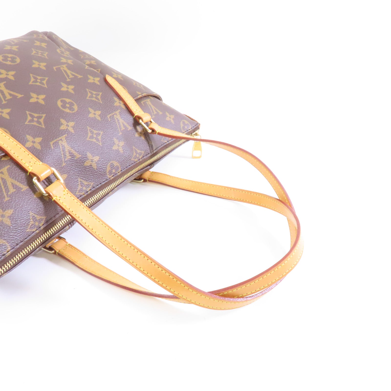 LOUIS VUITTON Monogram Totally PM金扣手挽袋棕色
