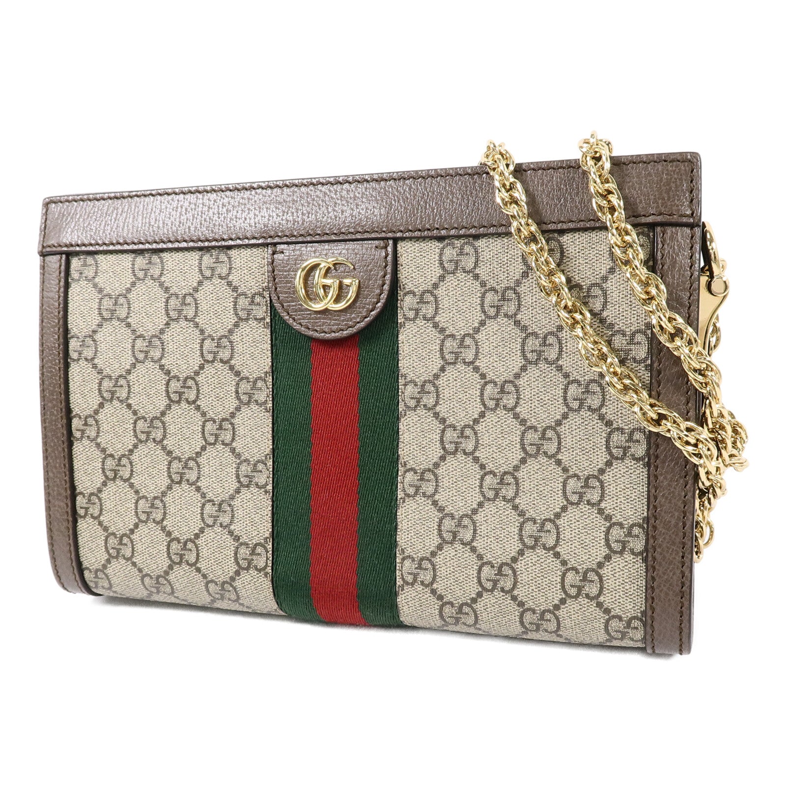GUCCI 塗層帆布Ophidia GG鏈帶肩背袋