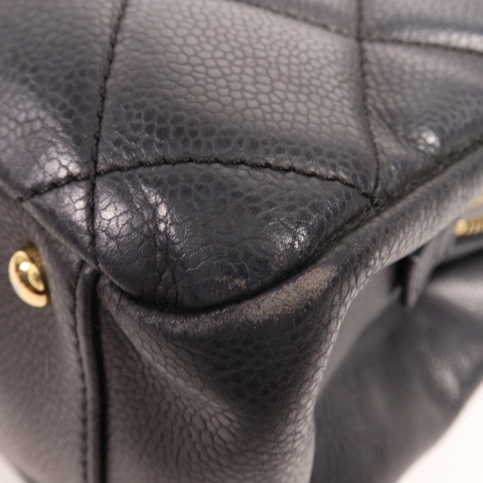 CHANEL 牛皮皮革Tote Bag金扣肩背袋