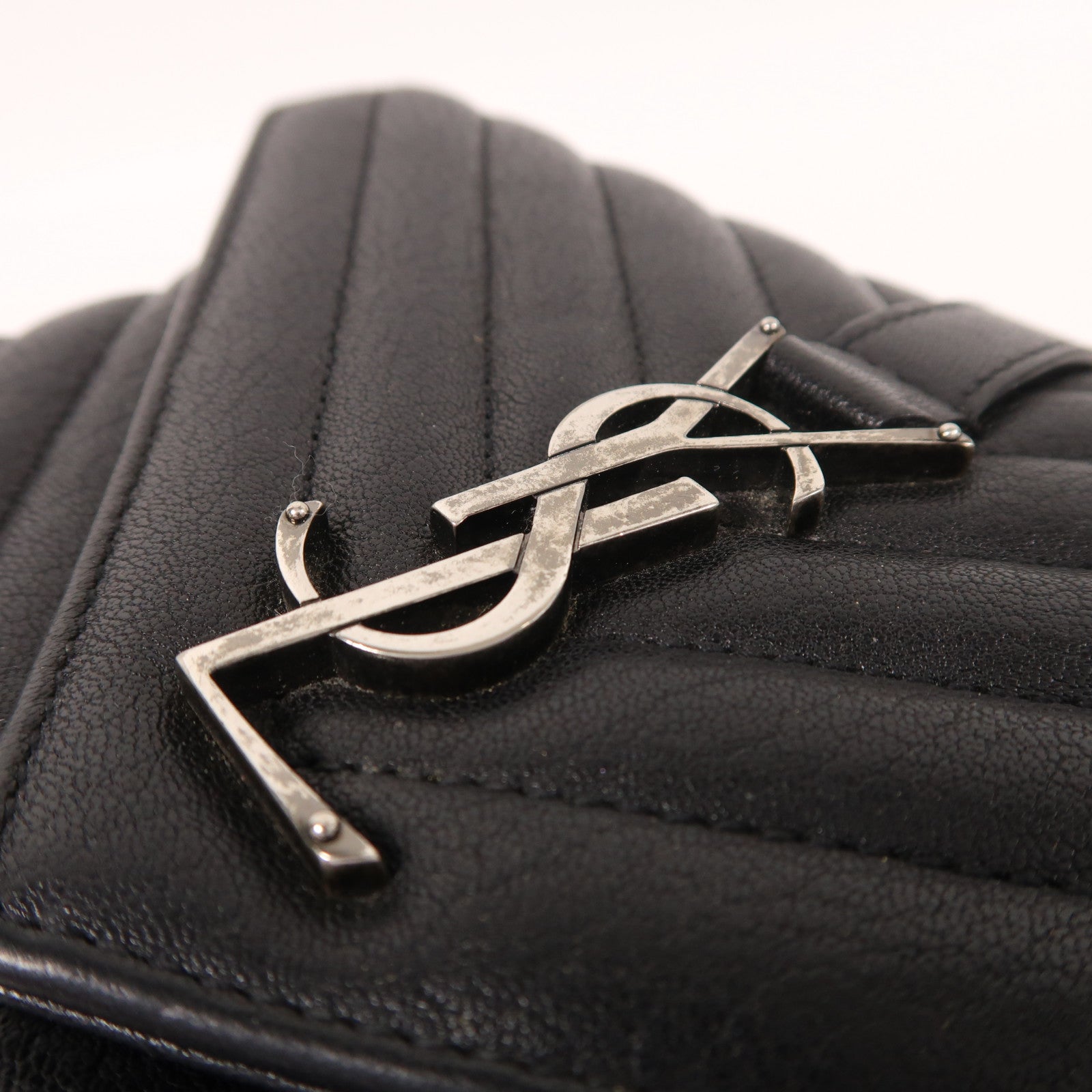 SAINT LAURENT 牛皮皮革Chain Shoulder銀扣手挽肩背兩用袋