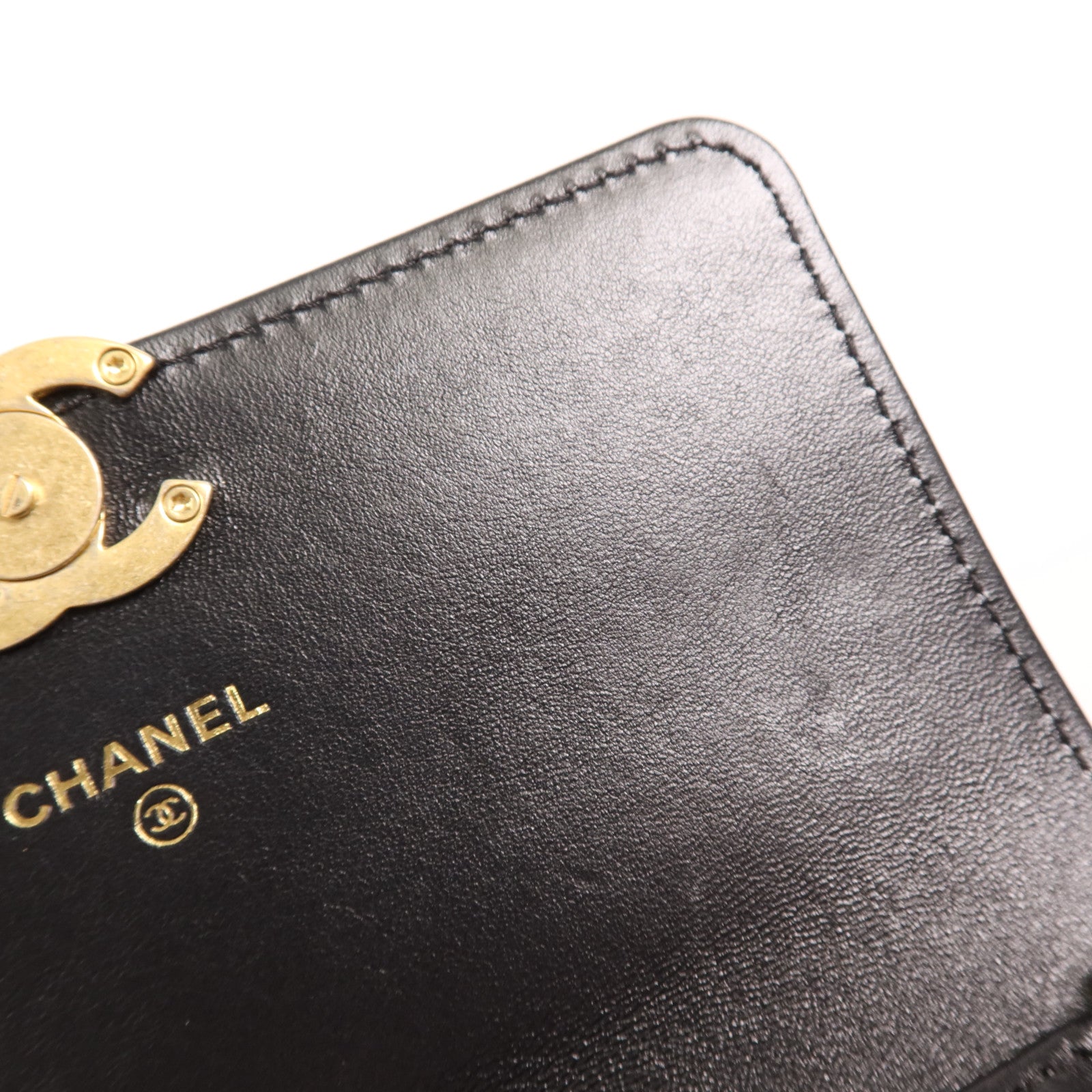 CHANEL 羊皮皮革Mini WOC金扣鏈帶肩背袋