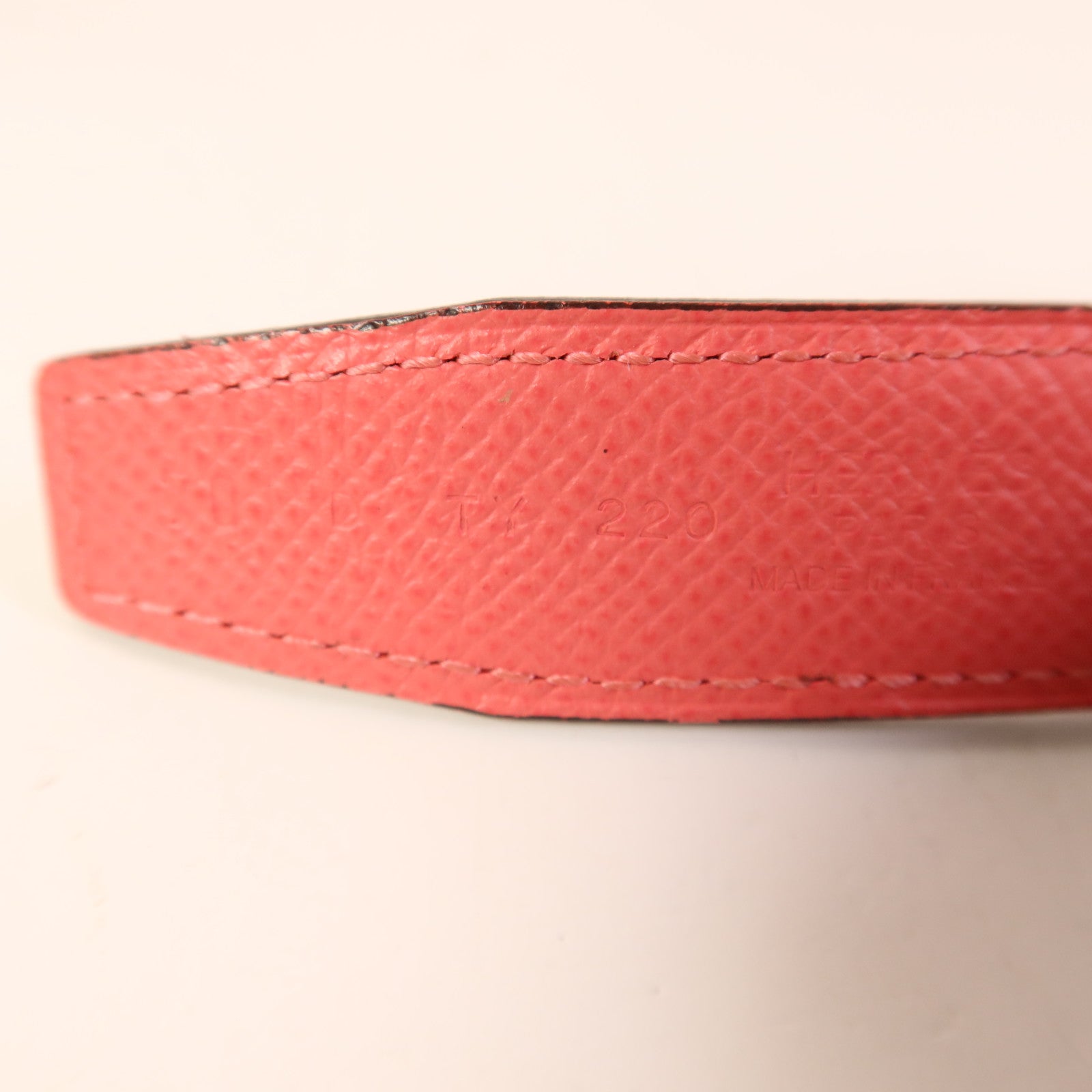 HERMES 【激減優惠】Epsom/Swift皮革Mini Constance Belt金扣皮帶Pink/Red