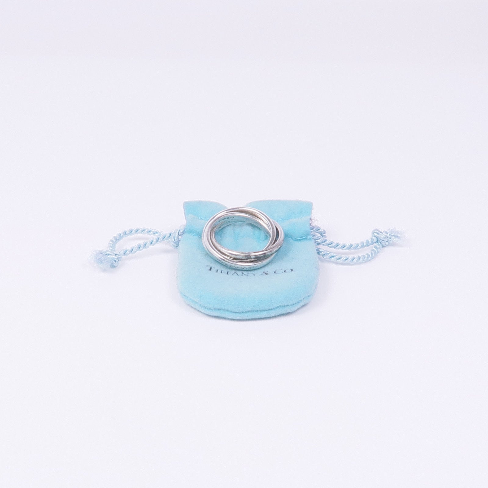 TIFFANY＆CO 925純銀Triple Rolling Ring戒指US#9