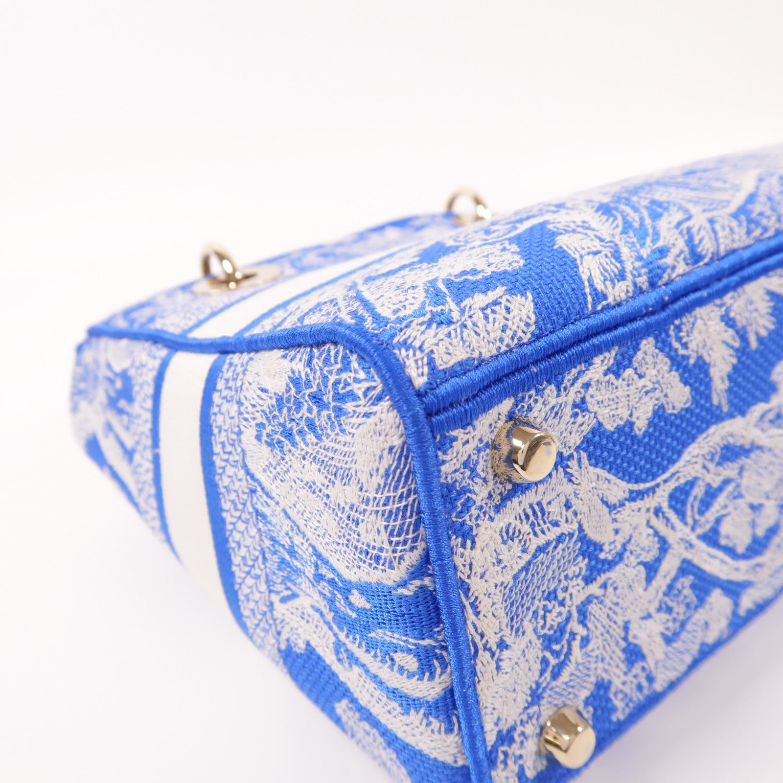 Dior 帆布Lady D-Lite金扣手挽肩背兩用袋