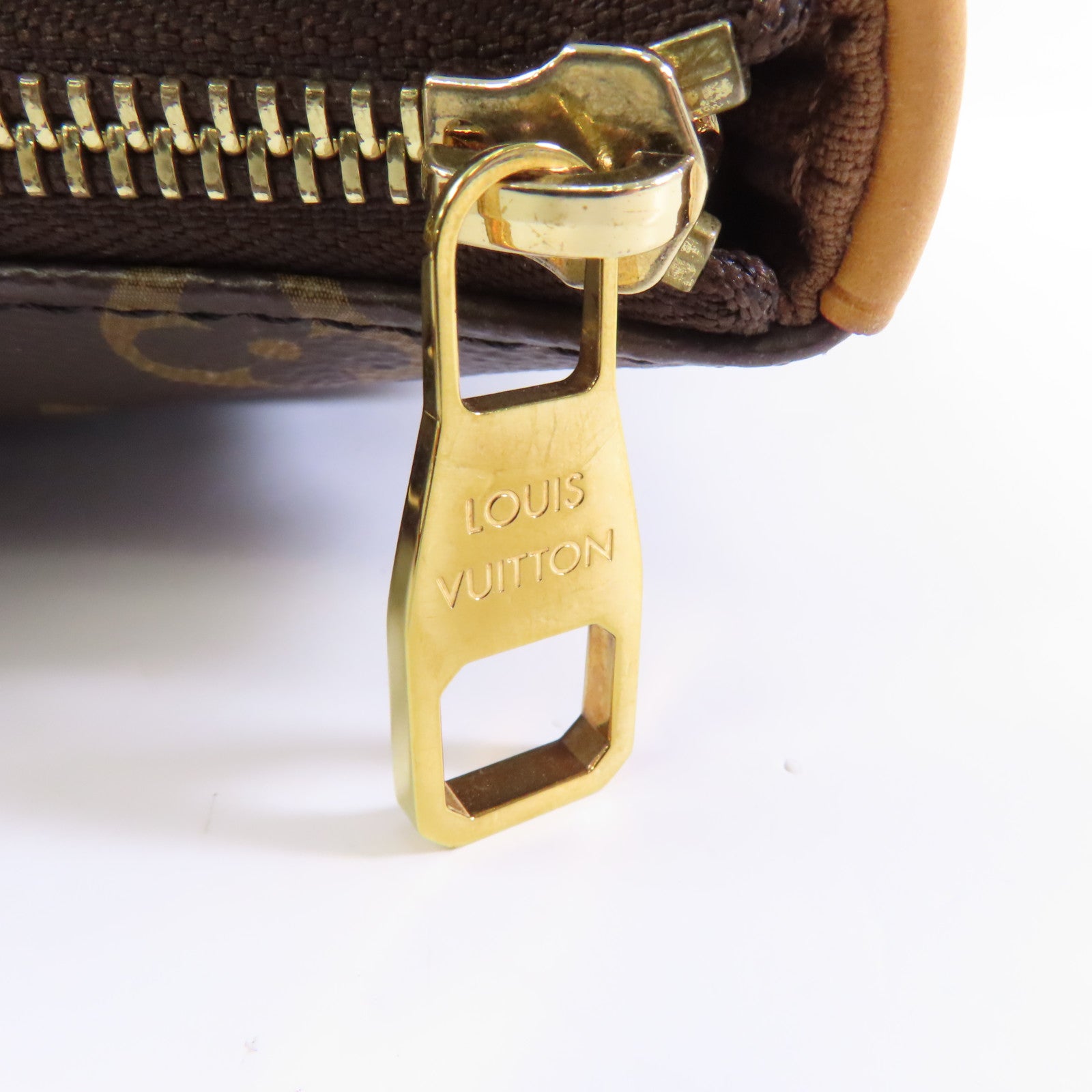 LOUIS VUITTON Monogram Totally PM金扣手挽袋棕色