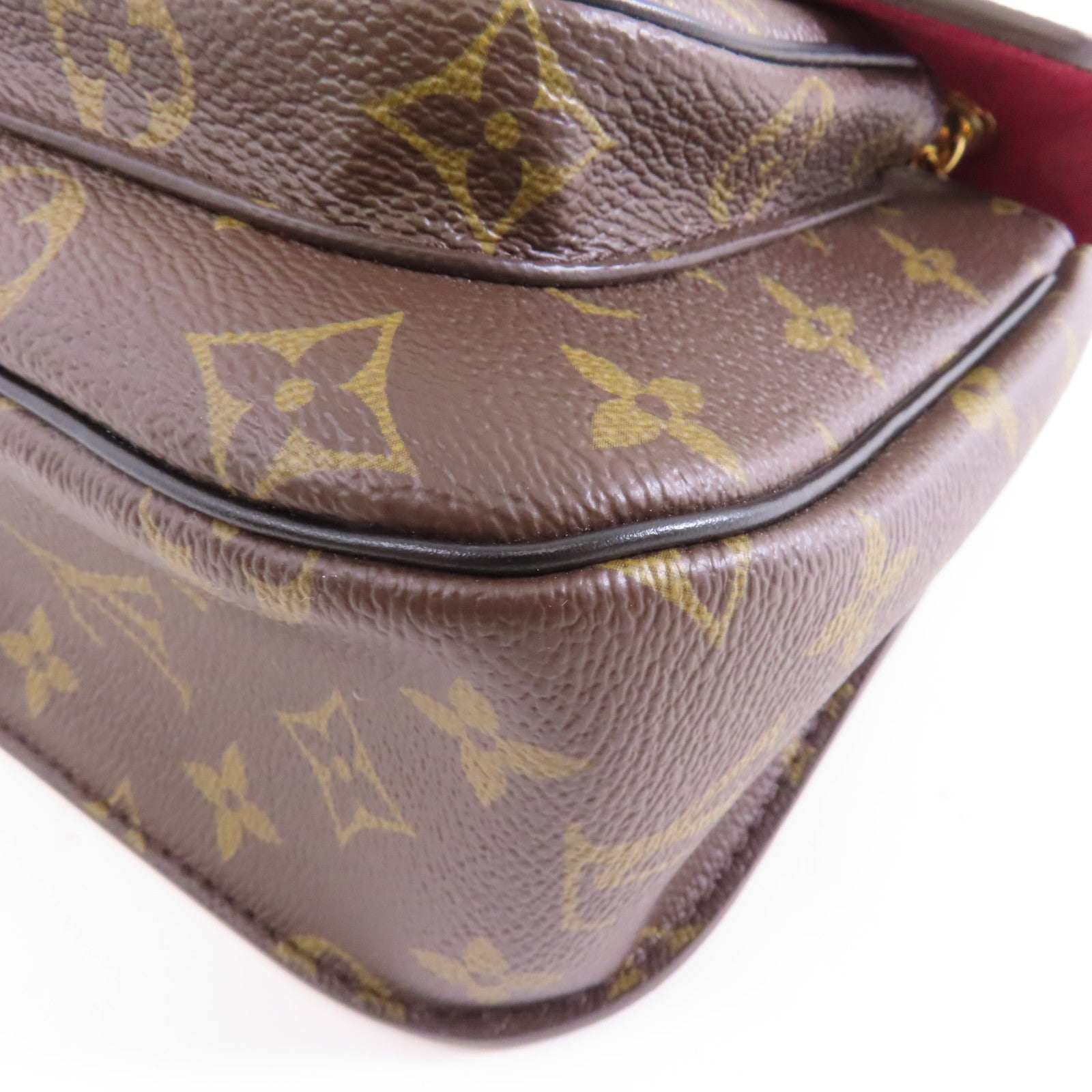 LOUIS VUITTON Monogram Passy金扣鏈帶肩背袋棕色