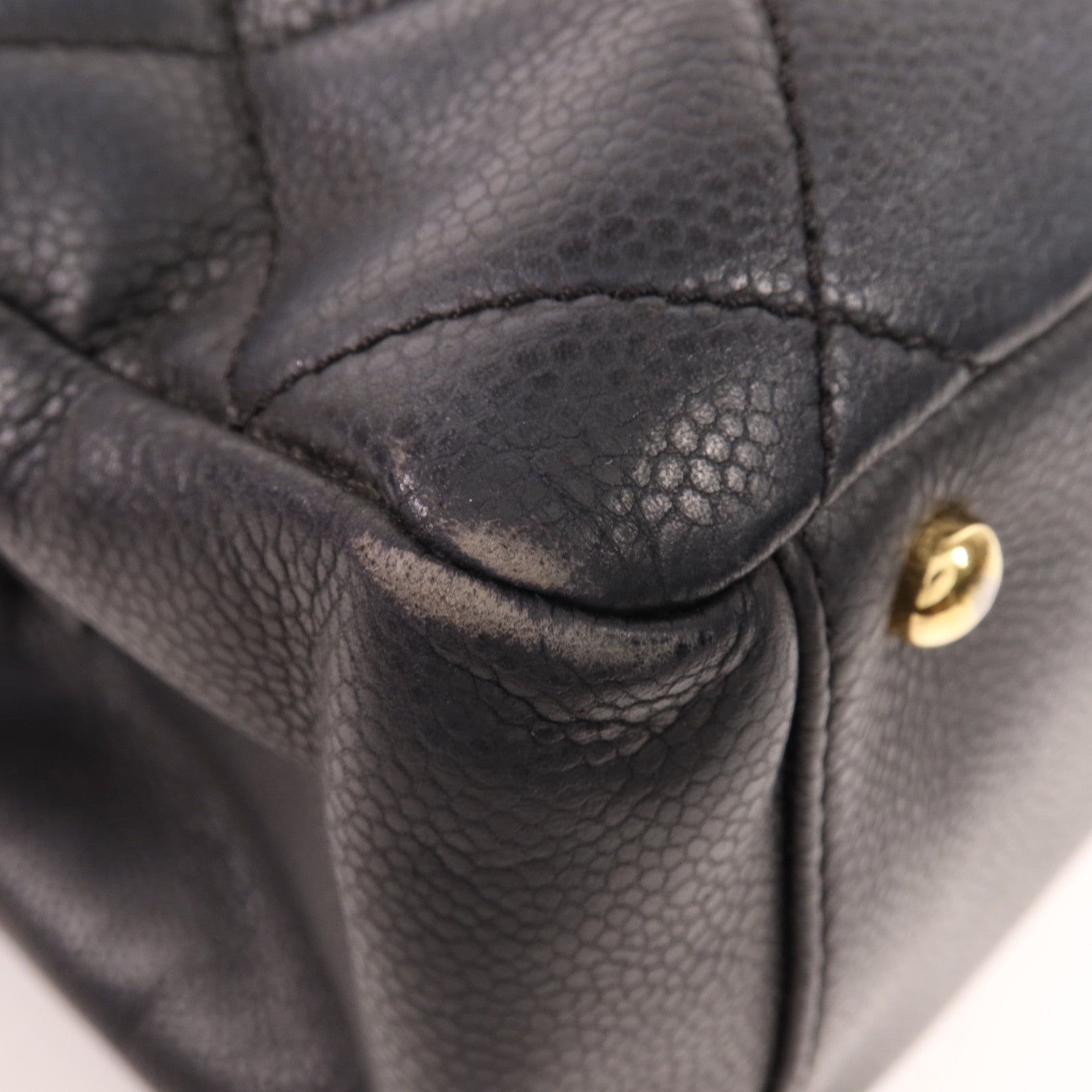 CHANEL 牛皮皮革Tote Bag金扣肩背袋