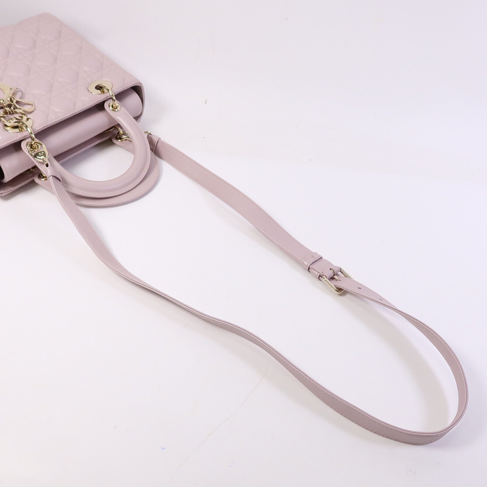 Dior 羊皮皮革Lady Dior Medium手挽肩背兩用袋