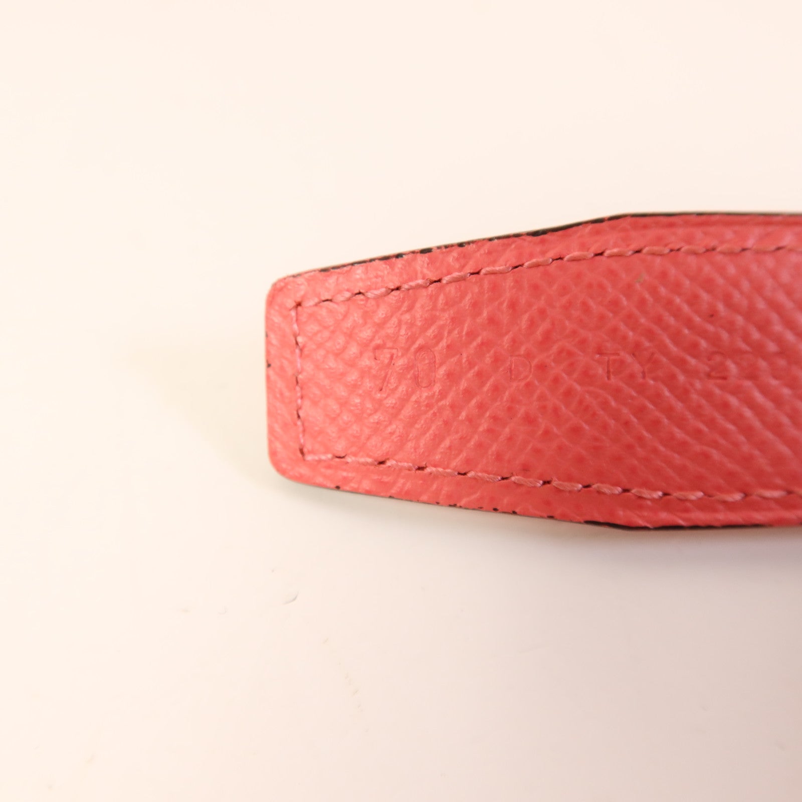 HERMES Epsom/Swift皮革Mini Constance Belt金扣皮帶Pink/Red