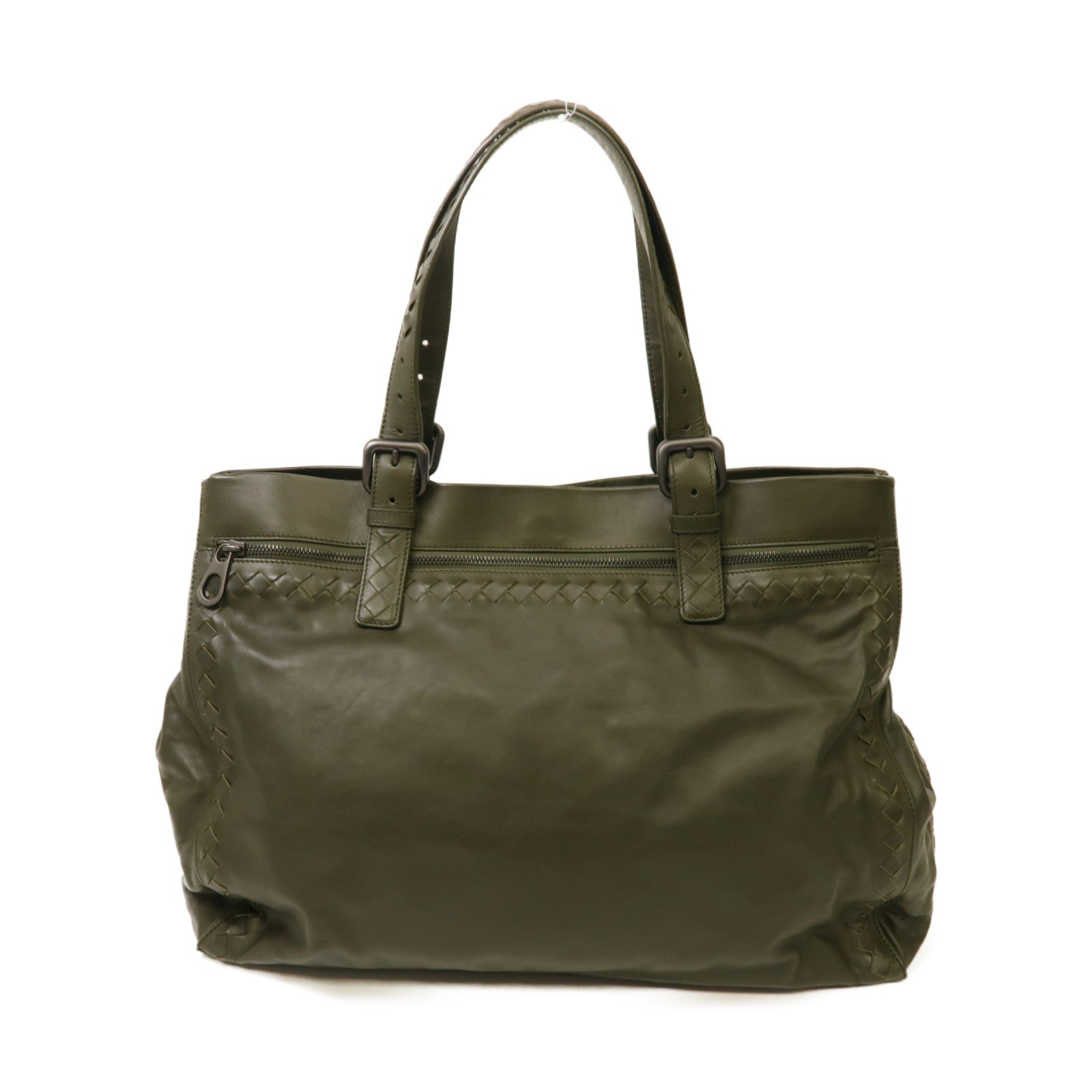 BOTTEGA VENETA 【激減優惠】牛皮皮革Shouder Bag銀扣手挽袋綠色