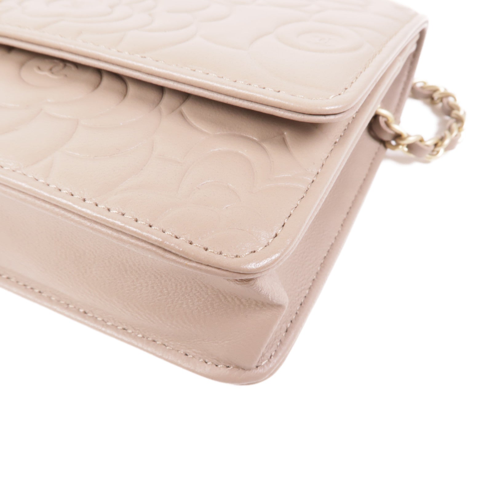 CHANEL 羊皮皮革WOC Chain Shoulder Bag金扣鏈帶肩背袋