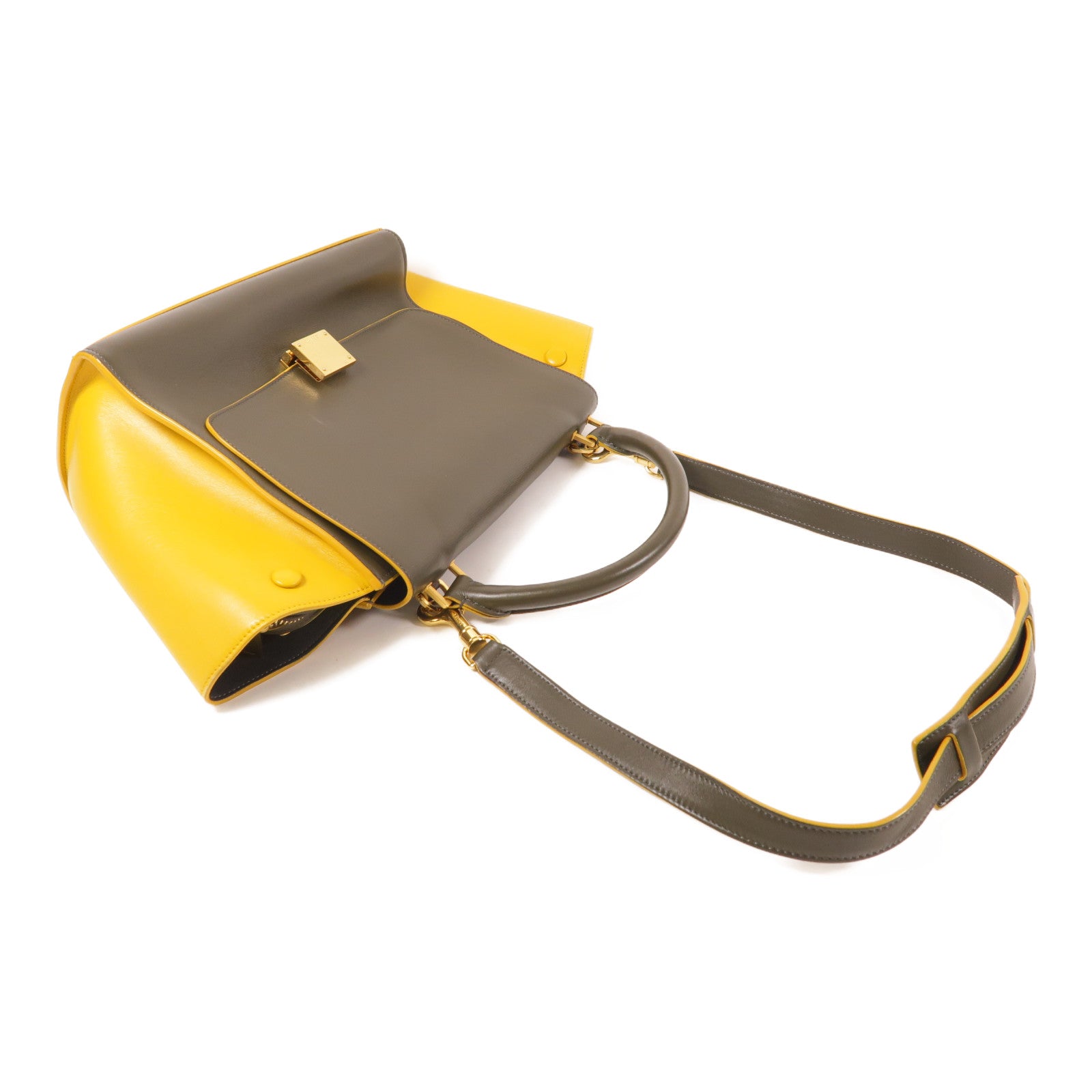 CELINE 【激減優惠】牛皮皮革Trapeze金扣手挽肩背兩用袋