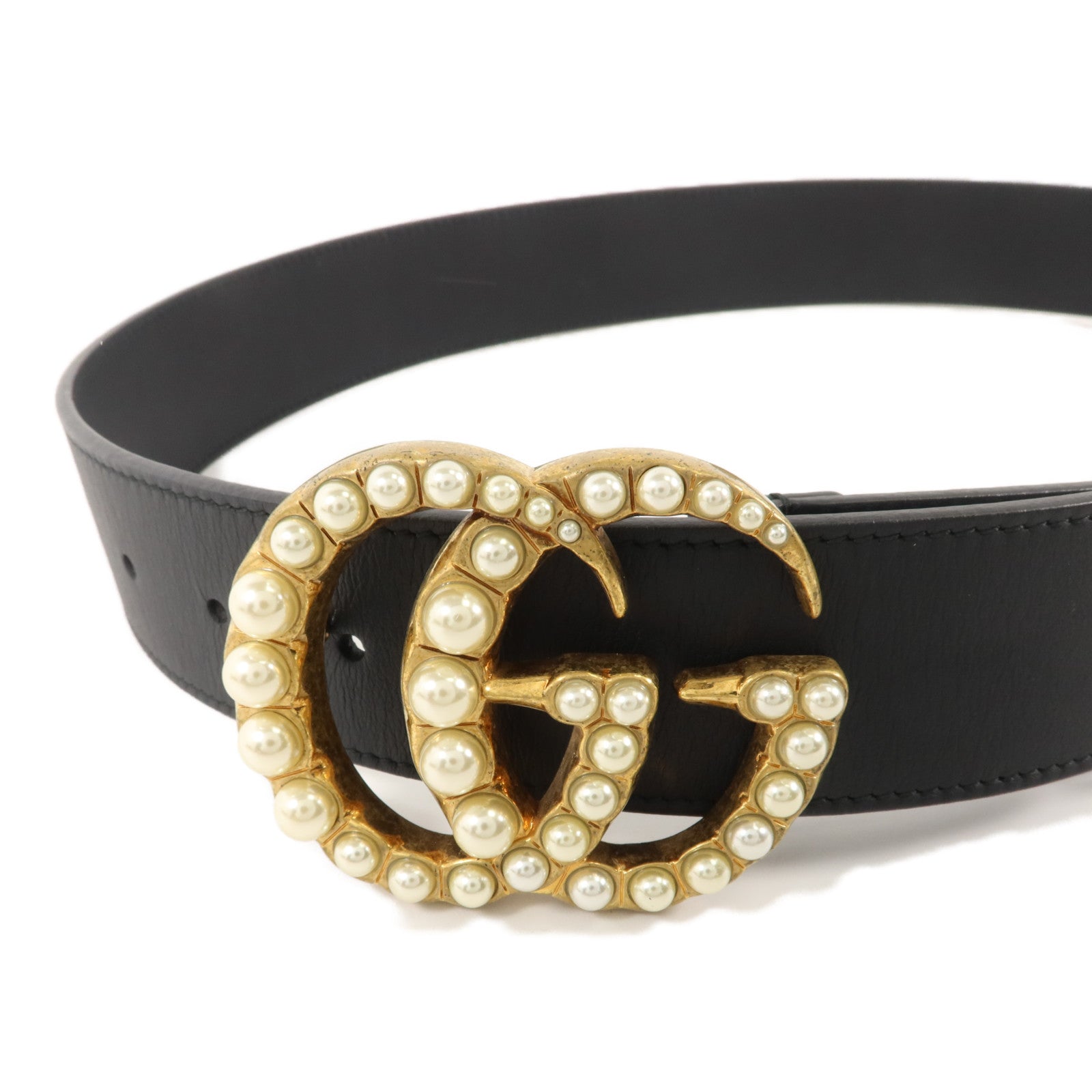 GUCCI 牛皮皮革GG Marrmont Belt 90cm皮帶