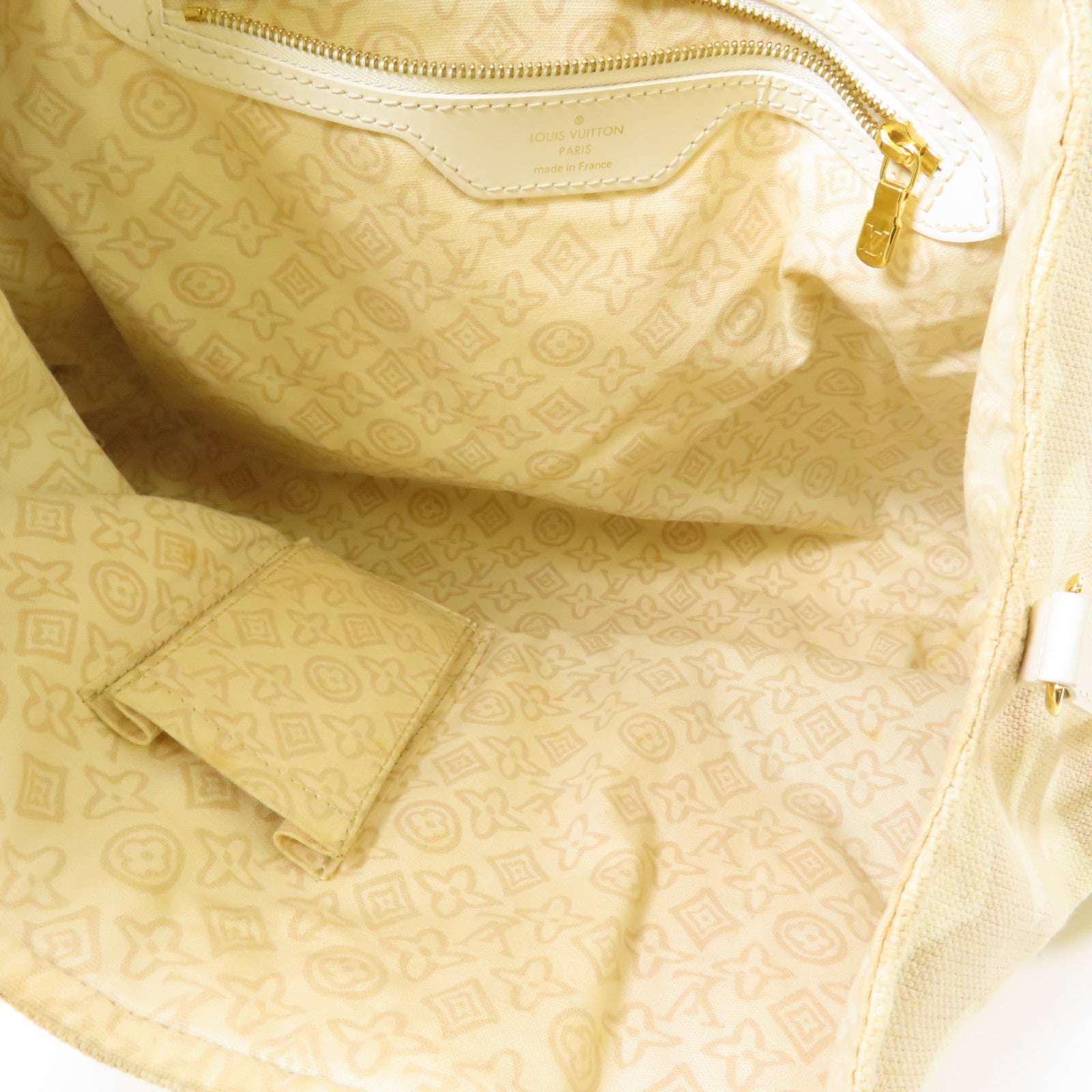 LOUIS VUITTON LV GHW Tahitienne PM Shoulder Tote Bag M95674 Canvas Beige