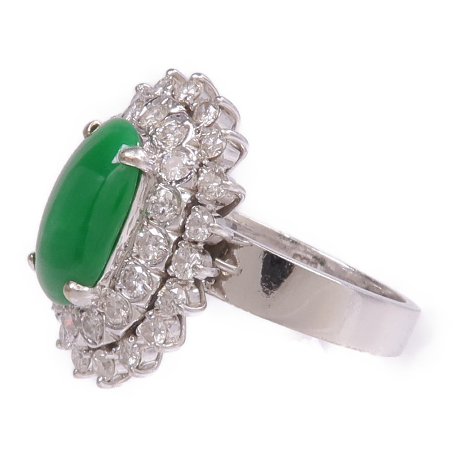 JEWELRY 14K白金Jade Diamond Ring翡翠/鑽石戒指