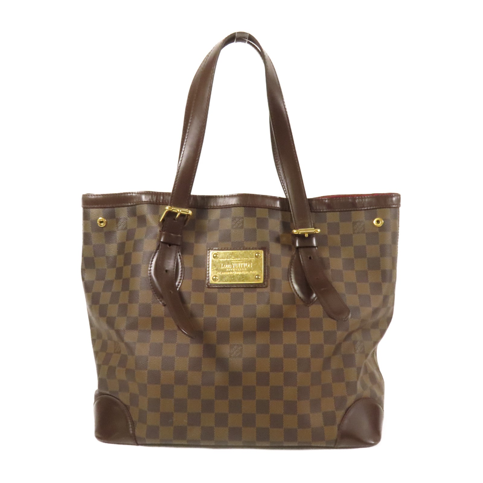 LOUIS VUITTON Damier Hampstead 金扣手挽袋