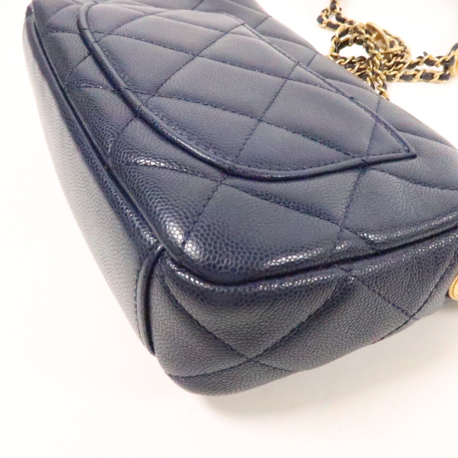 CHANEL 牛皮皮革Chain Shoulder Bag金扣鏈帶肩背袋