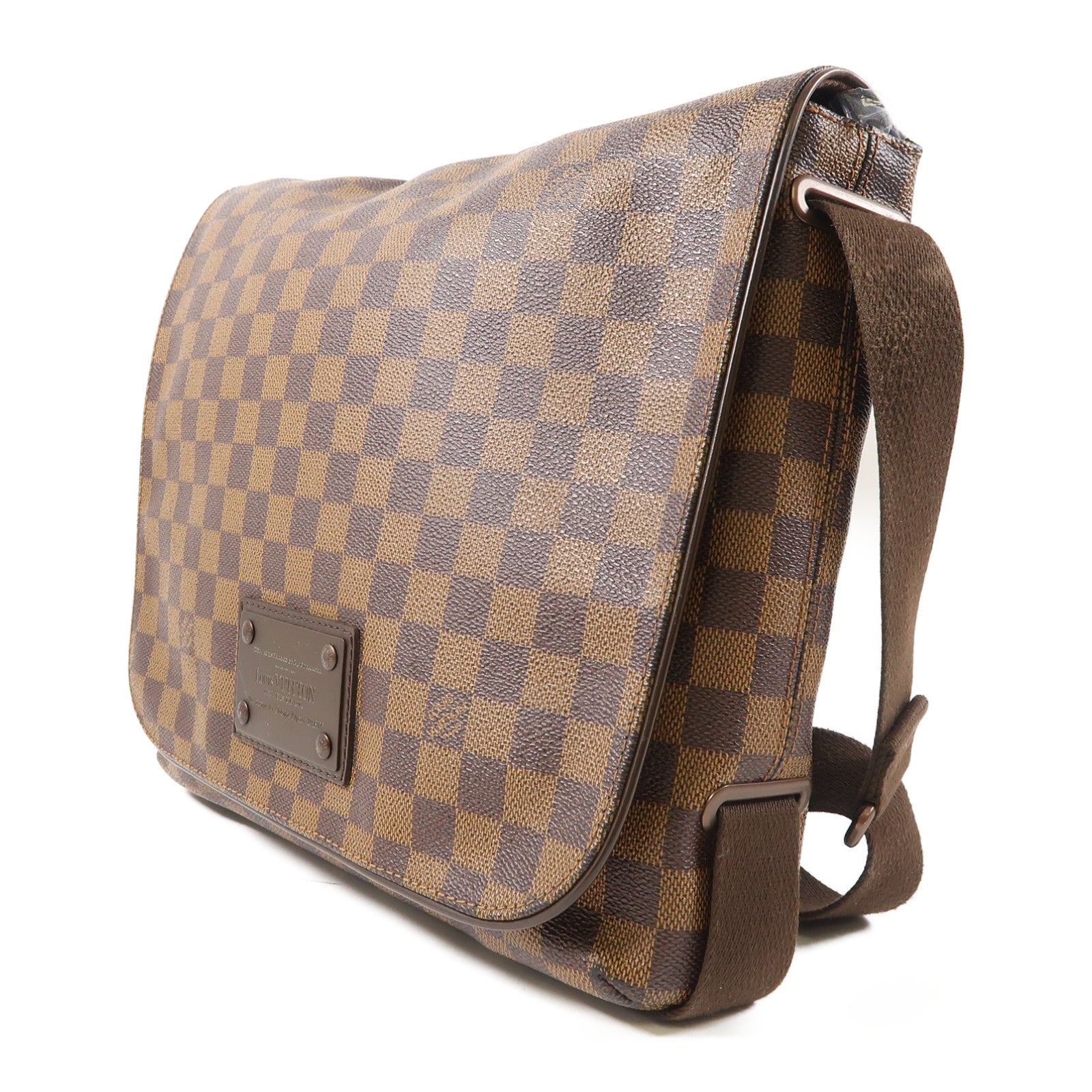 LOUIS VUITTON Damier Brooklyn MM金扣肩背袋啡色