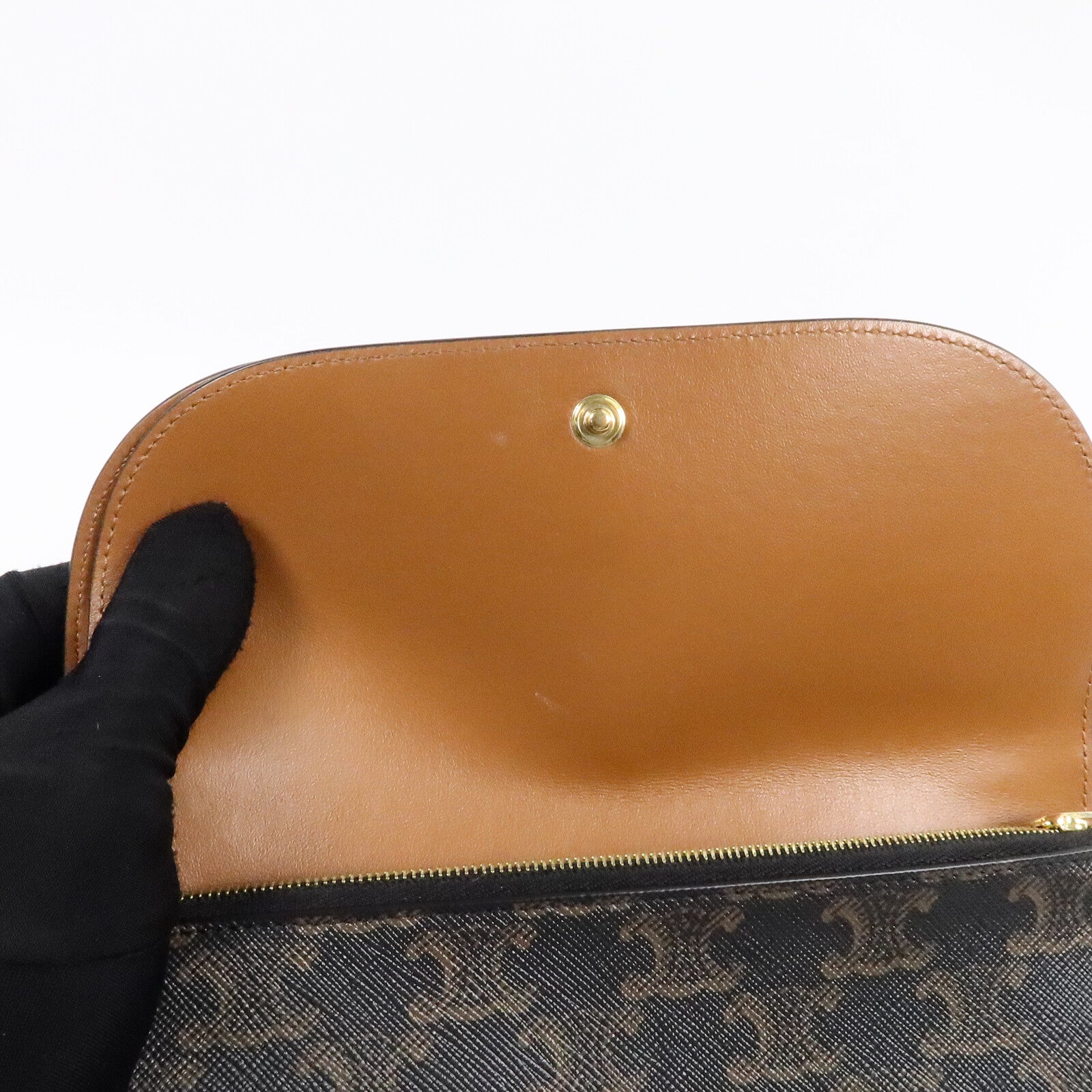 CELINE 塗層帆布Duo Wallet On Strap肩背袋