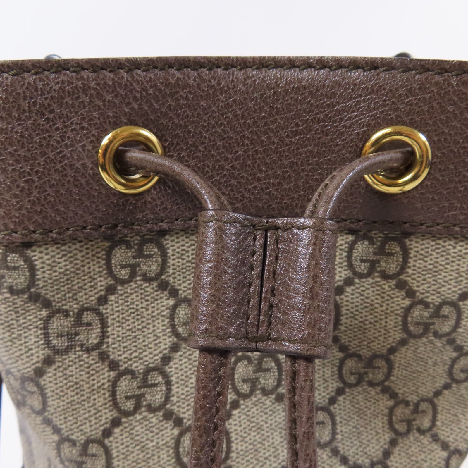 GUCCI 塗層帆布Ophidia Bucket Bag金扣肩背袋啡色