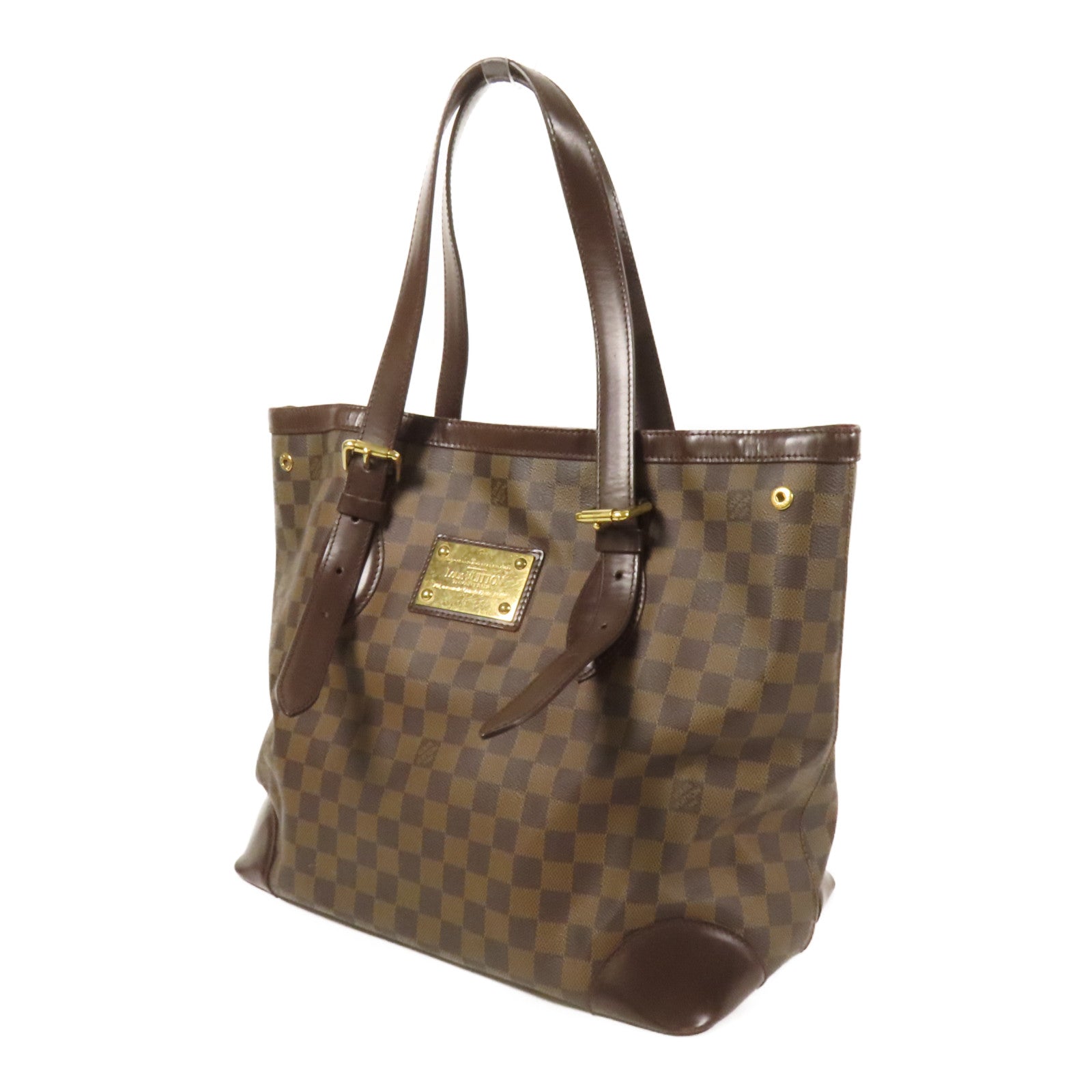 LOUIS VUITTON Damier Hampstead 金扣手挽袋