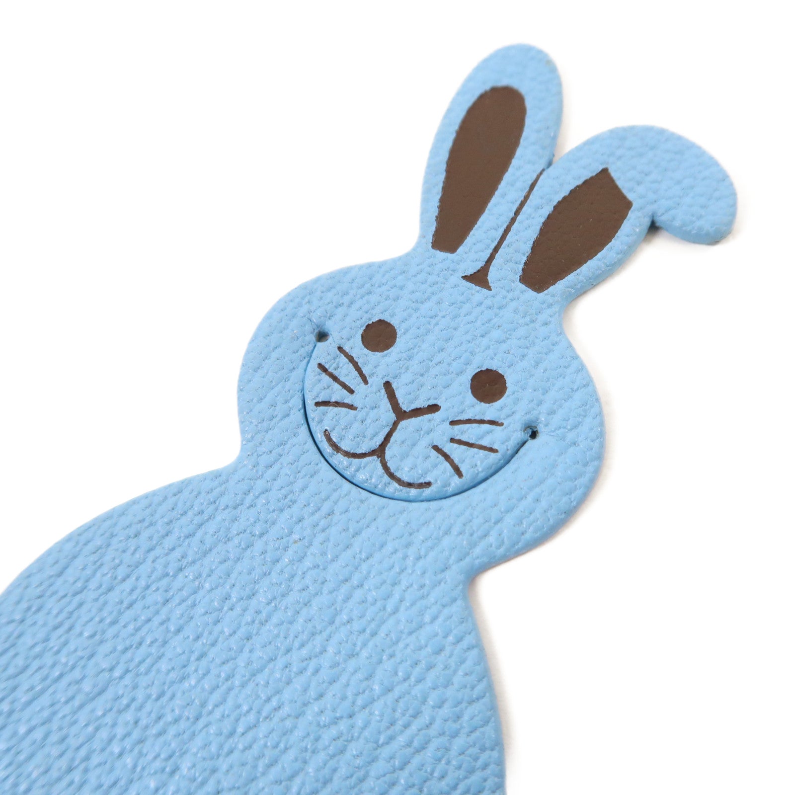 HERMES Chevre皮革Pikabook Rabbit Bookmark書籤糖果藍色