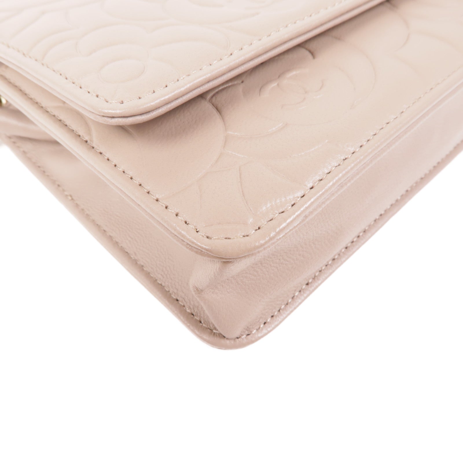 CHANEL 羊皮皮革WOC Chain Shoulder Bag金扣鏈帶肩背袋