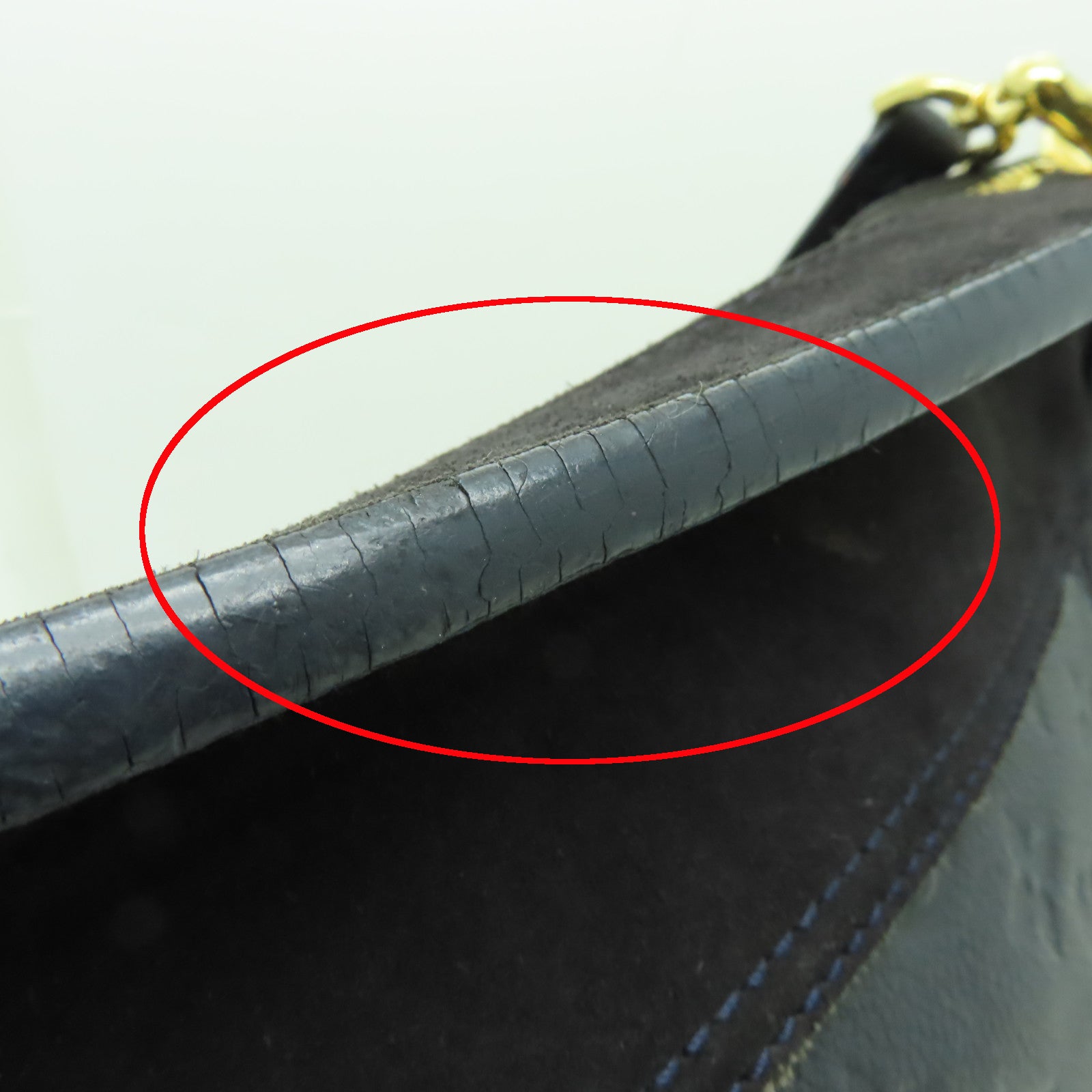 LOUIS VUITTON Monogram Empreinte Audacieuse PM金扣手挽肩背兩用袋深藍色