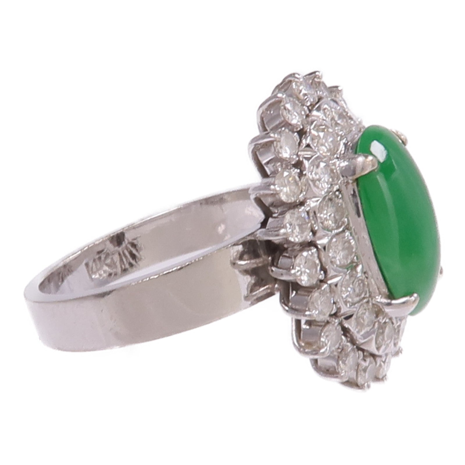 JEWELRY 14K白金Jade Diamond Ring翡翠/鑽石戒指